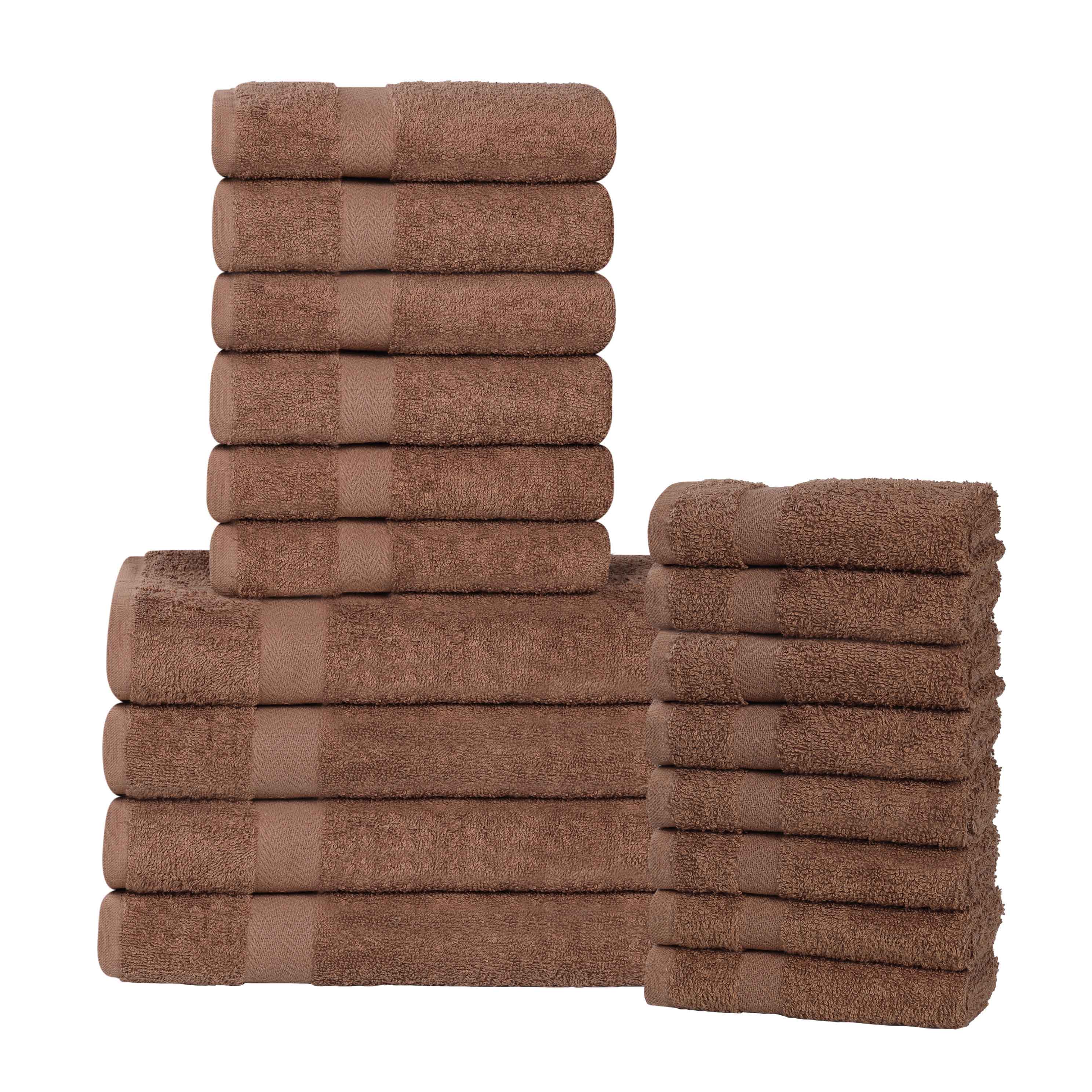 Franklin Eco-Friendly 18-Piece Cotton Towel Set | Soft & Absorbent Bath & Beach Towels for Home, Gym & Travel