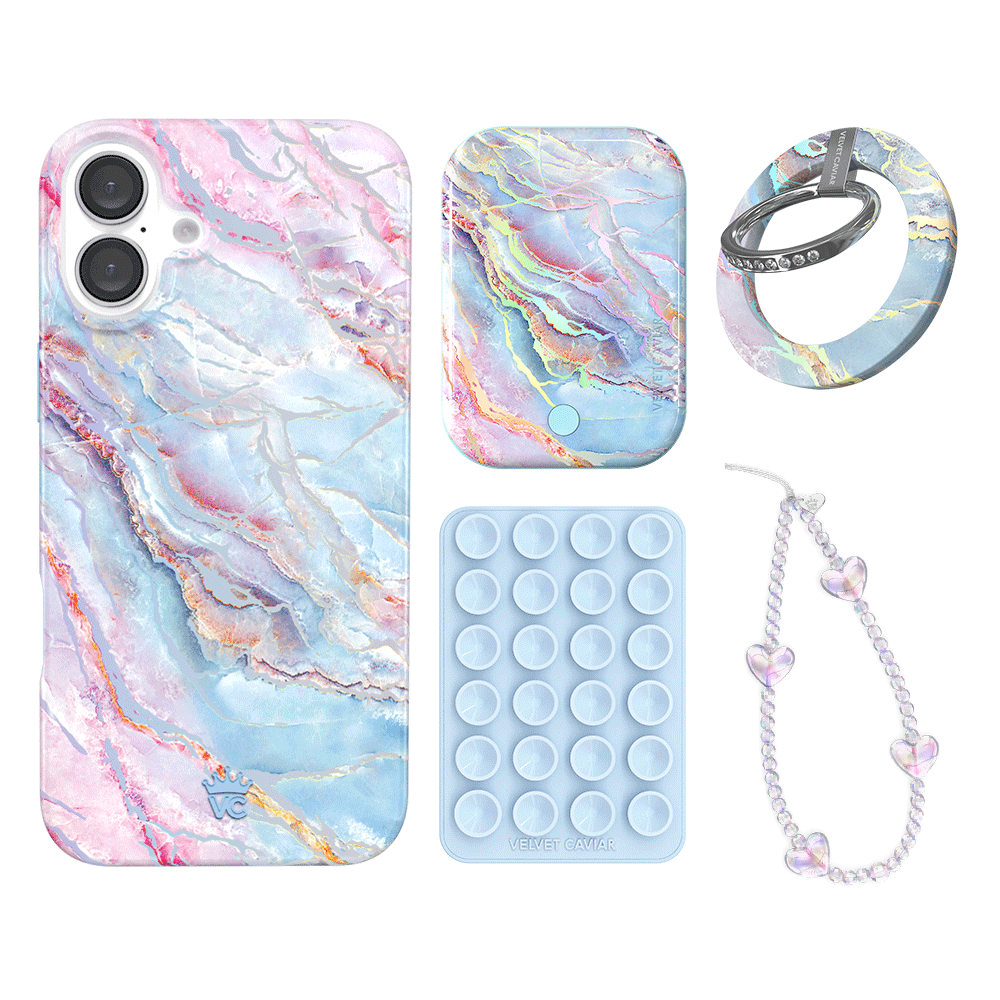 Holo Moonstone iPhone Case with Grip - Stylish & Protective Phone Cover for iPhone 13/14/15 - Perfect for Everyday Use, Travel & Outdoor Activities