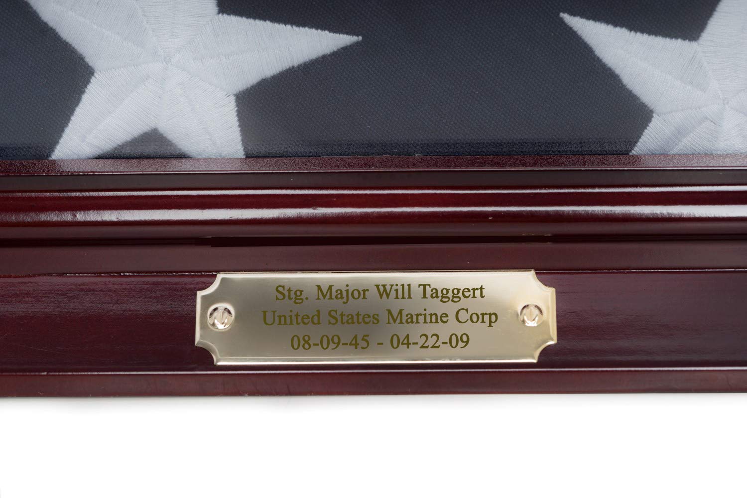 Bey-Berk Custom Personalized Solid Wood Triangle Glass Front Flag Display Case - Perfect for Military, Sports, and Memorial Flag Preservation