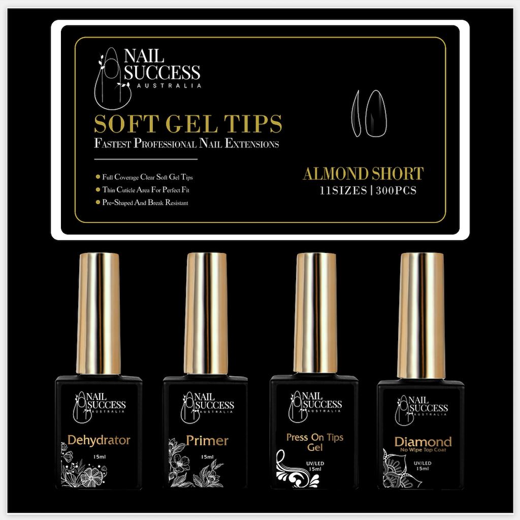 Soft Gel Press On Nail Kit - Long Lasting Fake Nails with Glue & Nail File - Perfect for Home Manicure, Parties & Special Occasions
