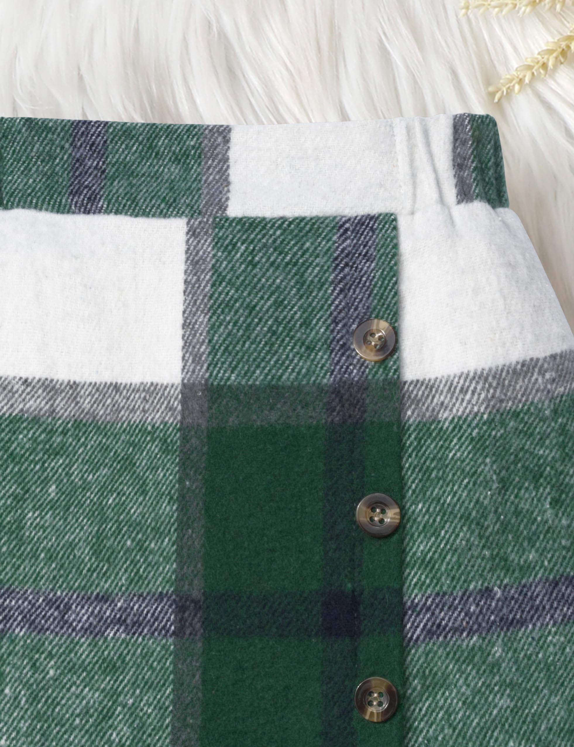 **Toddler Girl Clothes 2-Piece Set - Turtleneck Puff Sleeve Top & Plaid Mini Skirt | Fall Winter Outfits for Girls | Playdate & Holiday Wear**