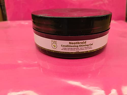PURE O NEATBRAID Conditioning Gel 4 oz - Natural Hair Moisturizer for Braids, Twists & Locs - Perfect for Daily Styling & Frizz Control