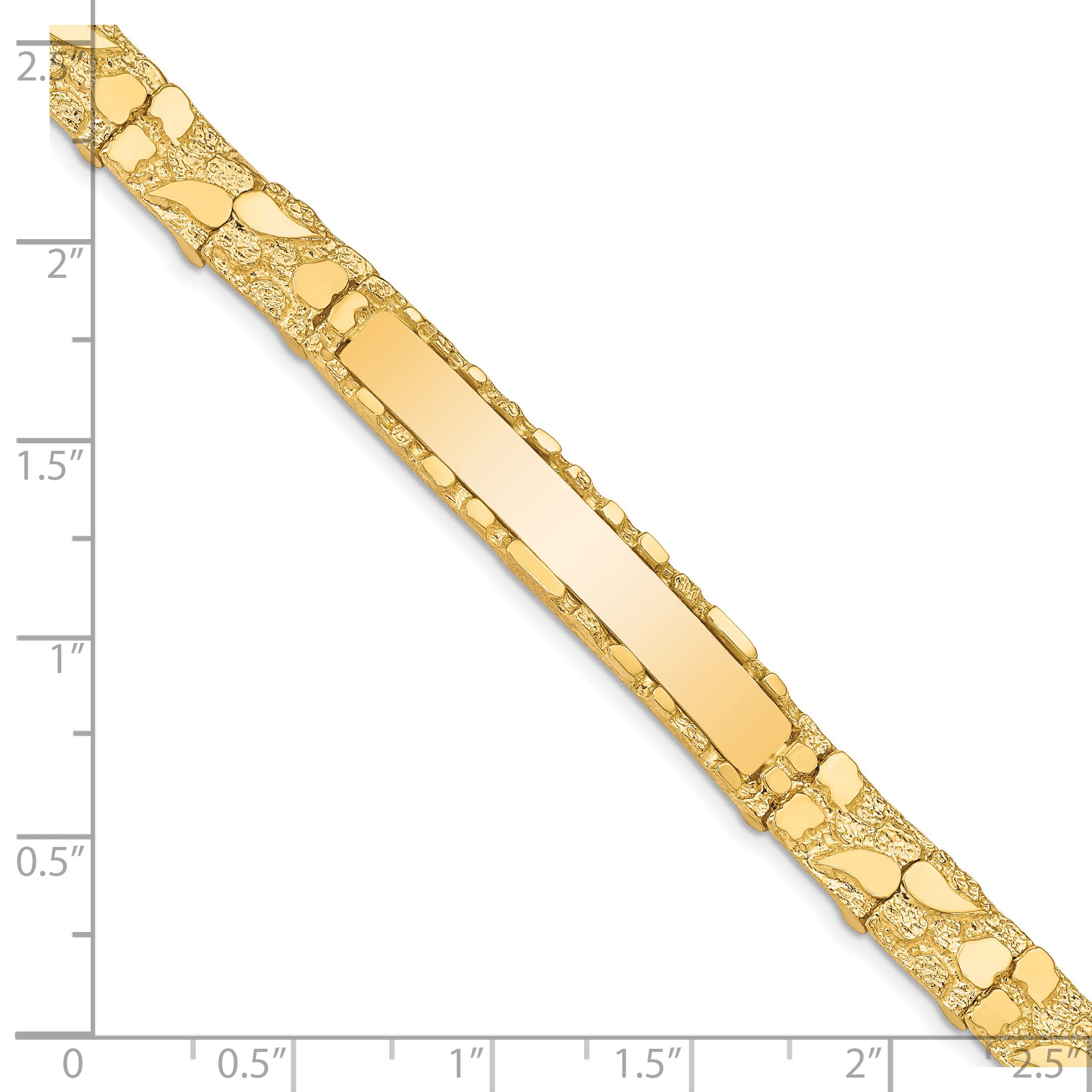 14k Yellow Gold 7mm Nugget ID Bracelet & Anklet - 7