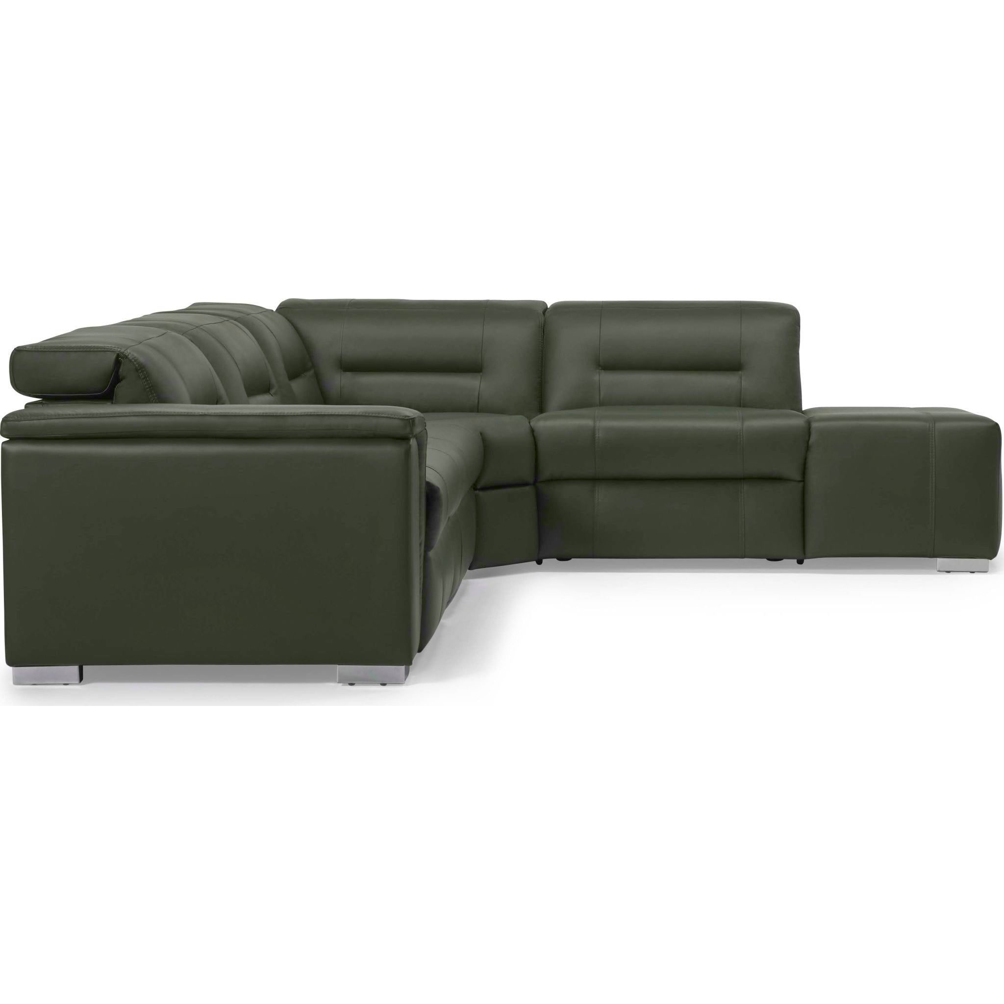 4-Piece Power Reclining Sectional Sofa with USB Ports - Modern L-Shaped Leather Living Room Couch for Home Theater & Family Gatherings