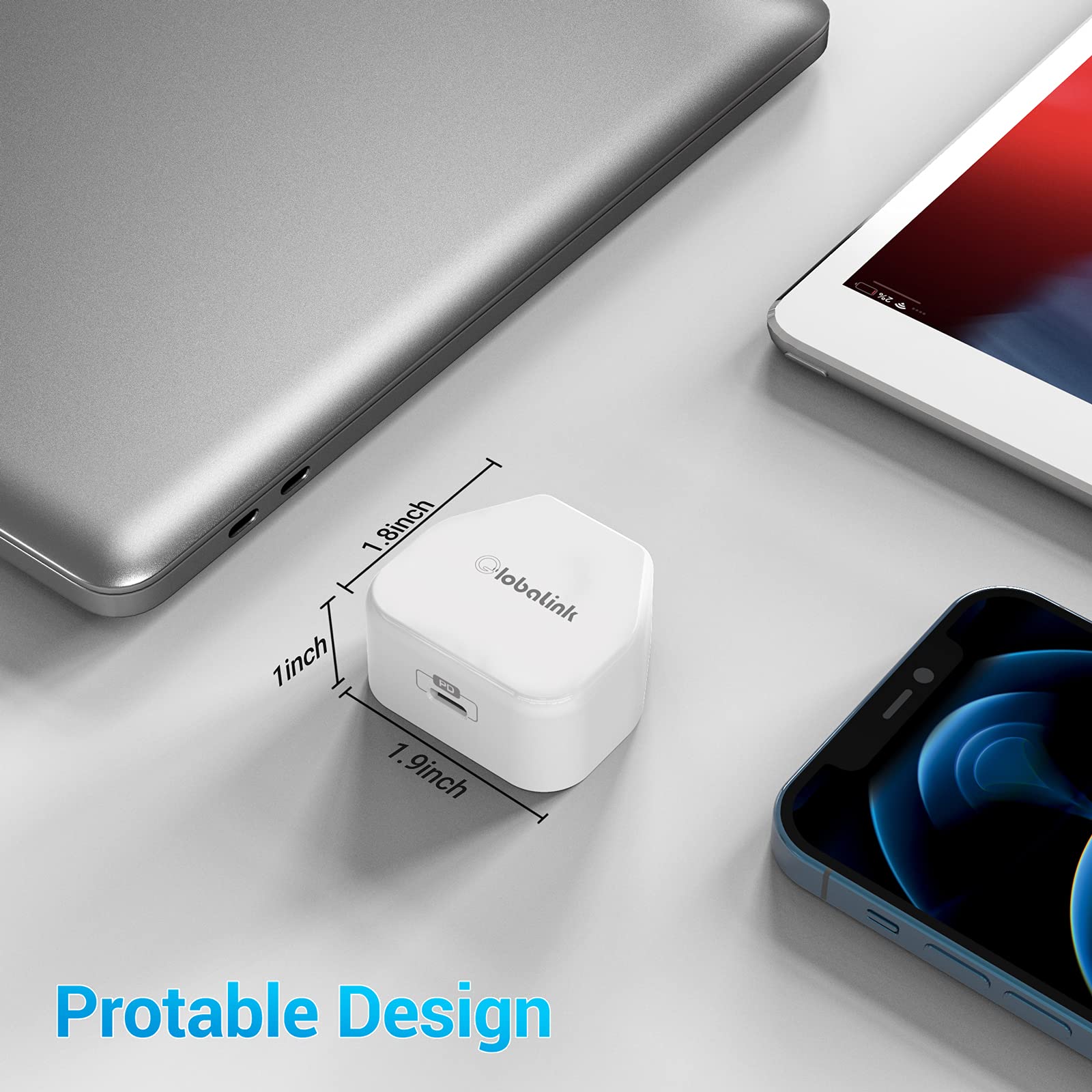 MFi Certified 20W USB C Fast Charger with 2M USB-C to Lightning Cable - PD3.0 Quick Charge Adapter for iPhone 13/12/11/XS/SE - Perfect for Home, Office & Travel Charging