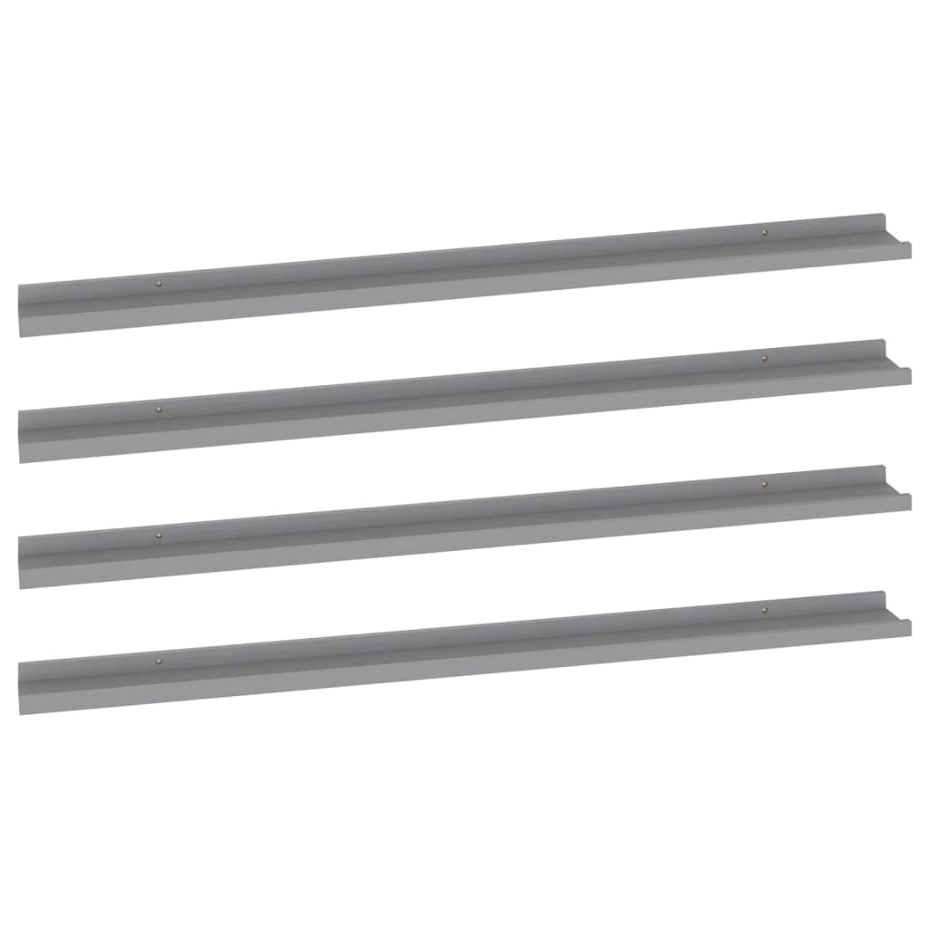 SKM Floating Wall Shelves Set of 4 - Gray Wooden Shelves 45.3