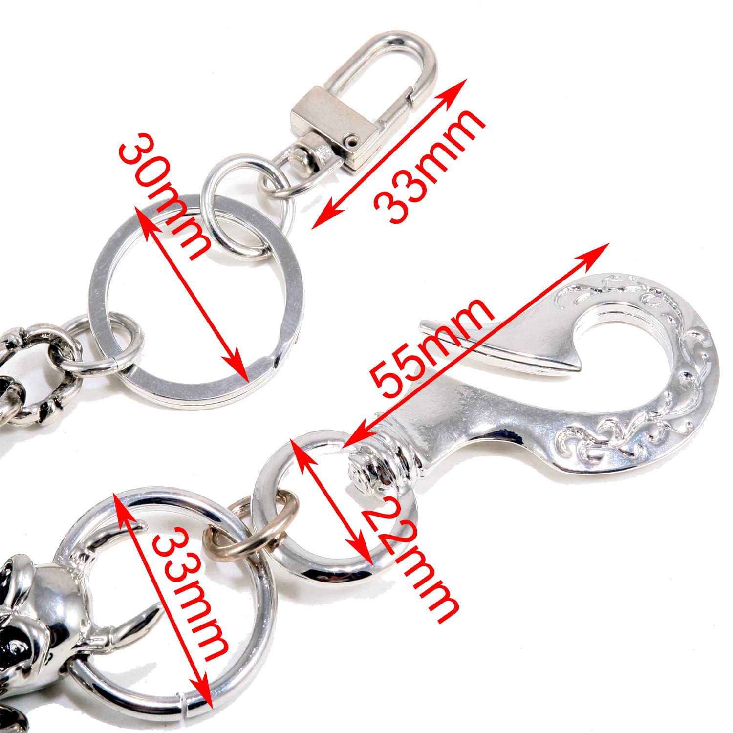 Double K Long & Short Biker Trucker Keychain - Stylish Jean Wallet Chain for Men & Women (6 Styles) - Perfect for Motorcycle Enthusiasts, Fashion Accessories & Everyday Carry