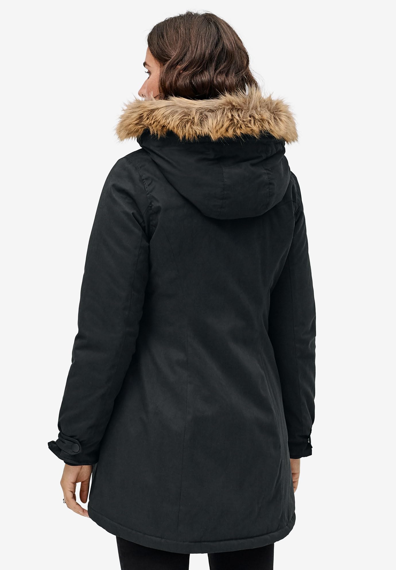Ellos Women's Plus Size Modern A-Line Parka Jacket - Waterproof Winter Coat for Cold Weather, Fashionable Outerwear for Casual & Outdoor Activities