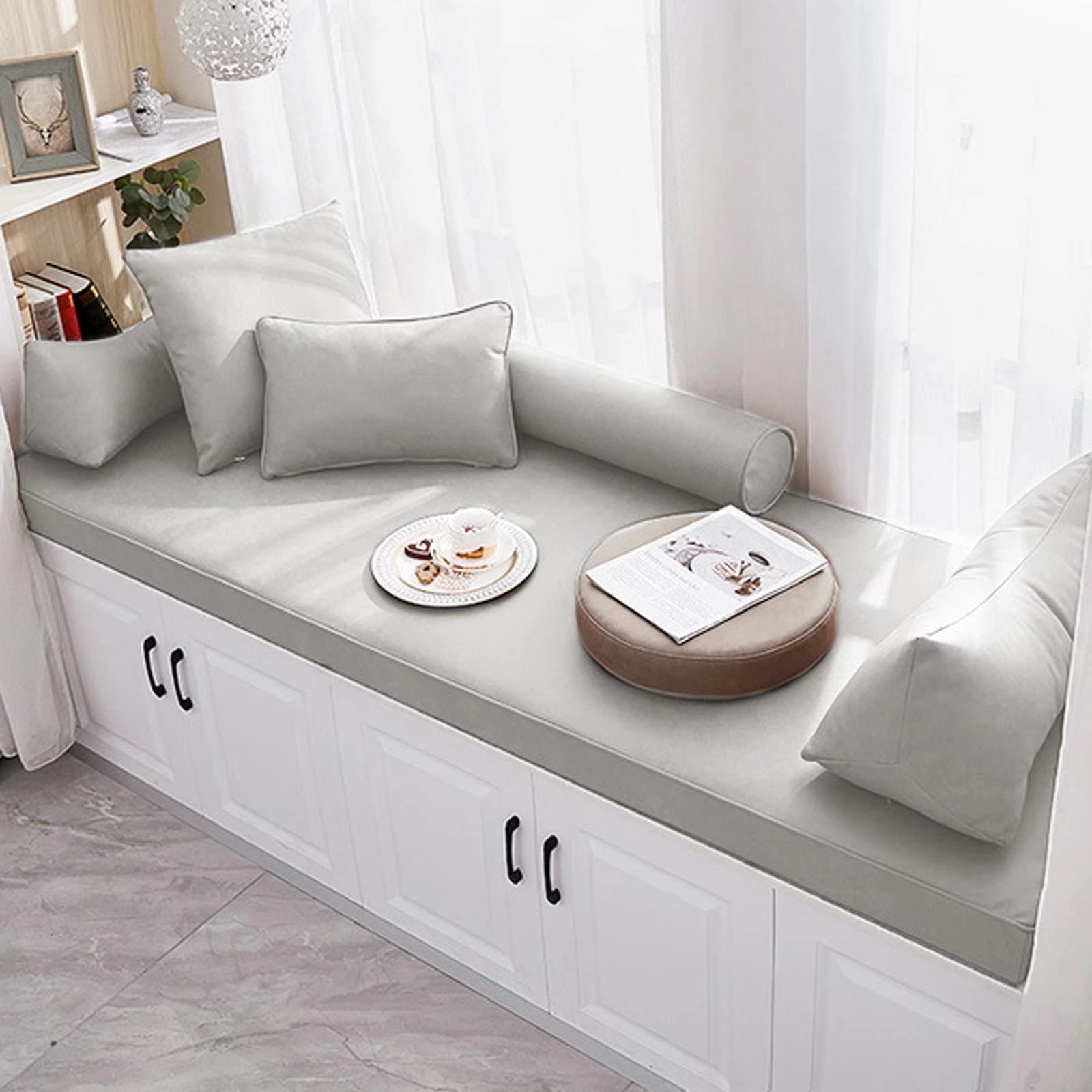 Non-Slip Bay Window Cushion - 2 Inch Thick Custom Foam Seat Pad for Indoor/Outdoor Bench, Sofa & Wicker Furniture - Waterproof Patio Swing Cushion (Perfect for Bay Window Seats, Sunrooms & Garden Furniture)