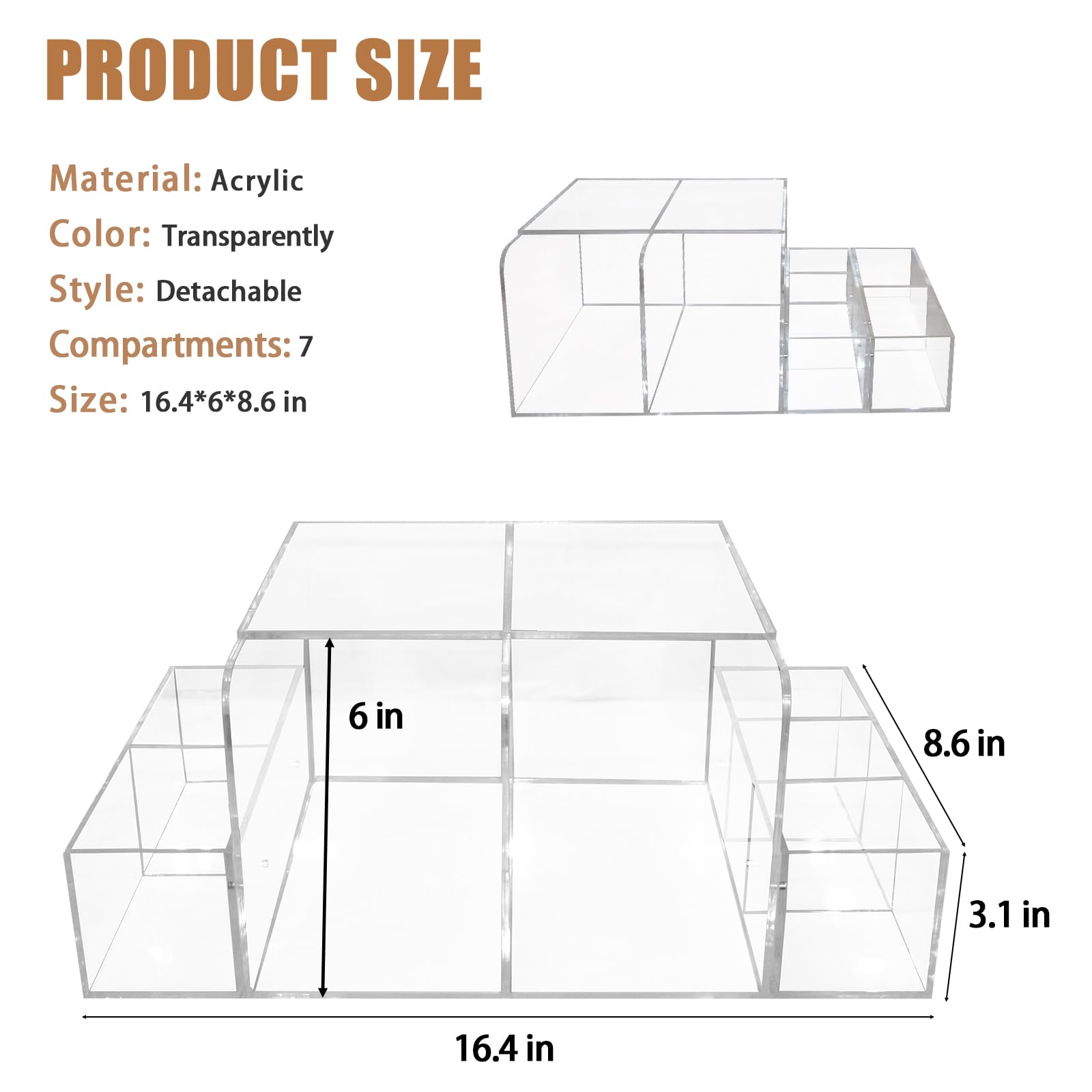 Baby Diaper Caddy Organizer - Detachable Clear Acrylic Diaper Storage for Wipes Dispenser & Warmer | Portable Changing Station for Nursery, Bedroom & Travel | Essential Diaper Changing Supplies for New Parents