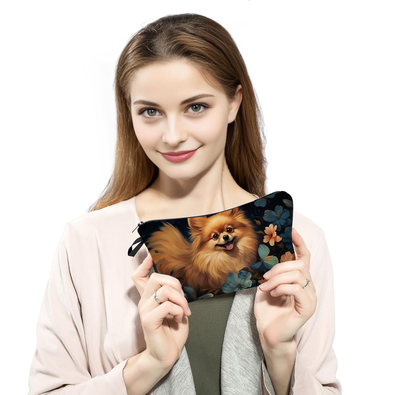 Pomeranian Makeup Bag for Women - Travel Cosmetic Organizer for Gifts & Daily Use