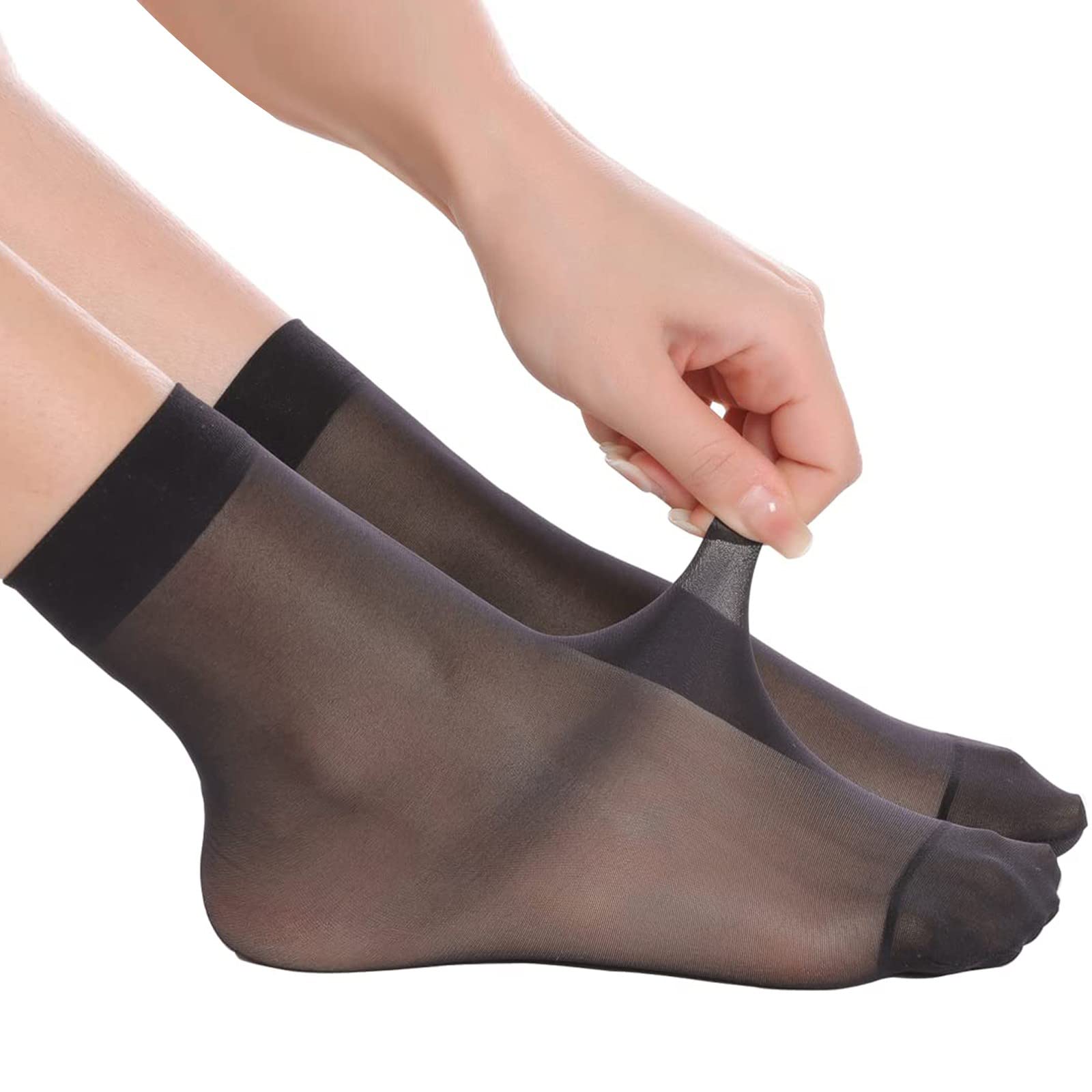 Niuwa Women's Sheer Ankle Socks 5-Pack - Ultra Thin Nylon Dress Socks for Work & Casual Wear