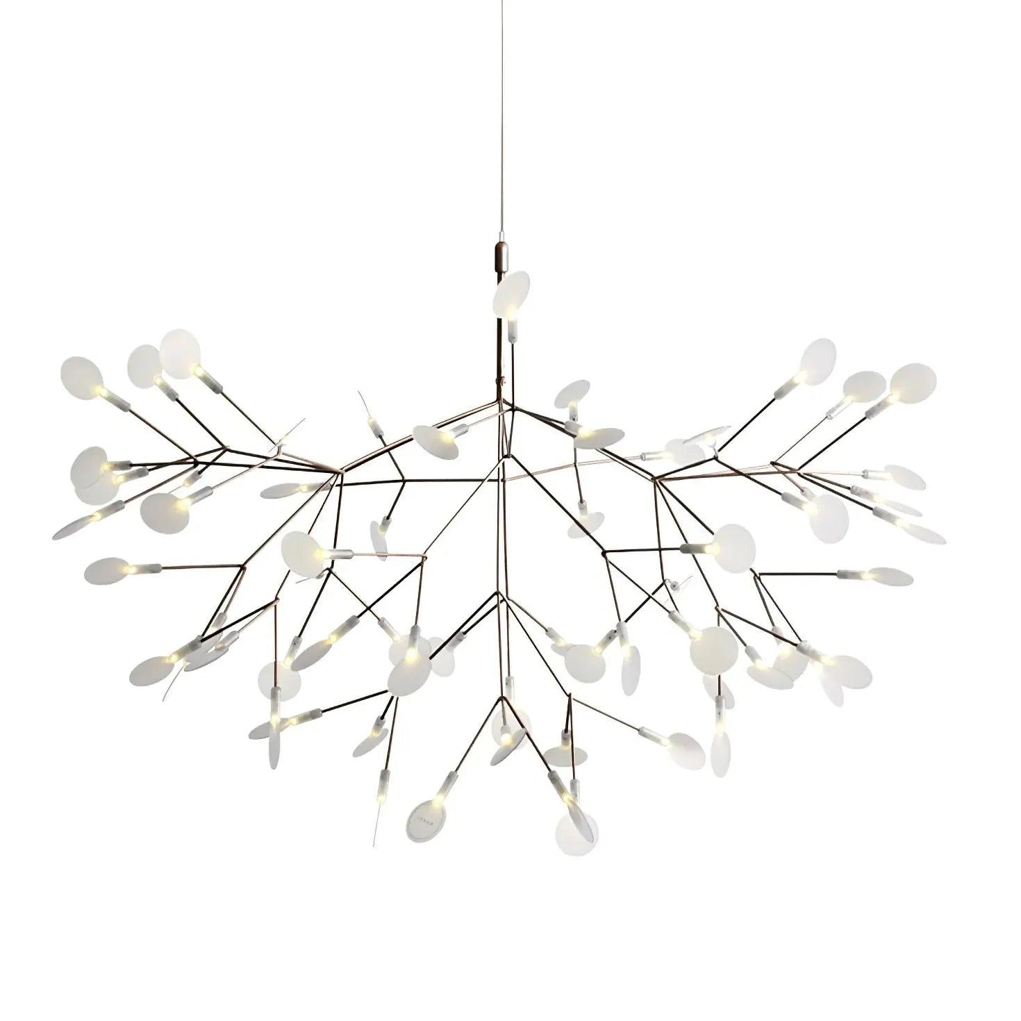 Elegant Rose Gold LED Chandelier with Branch Design - Modern Crystal Ceiling Light Fixture for Dining Room, Bedroom & Living Room Decor