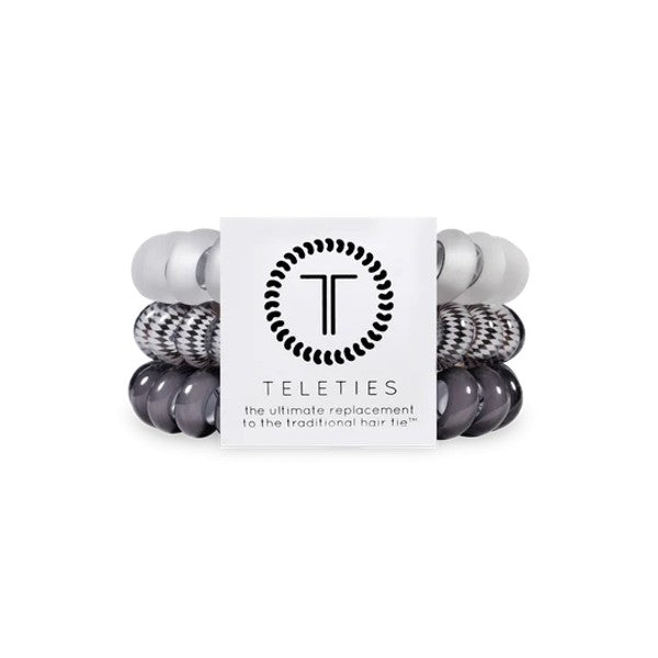 Teleties Large Hair Ties - 3 Pack Set | No Damage Hair Elastics for Thick Hair | Perfect for Workouts, Yoga & Everyday Styling