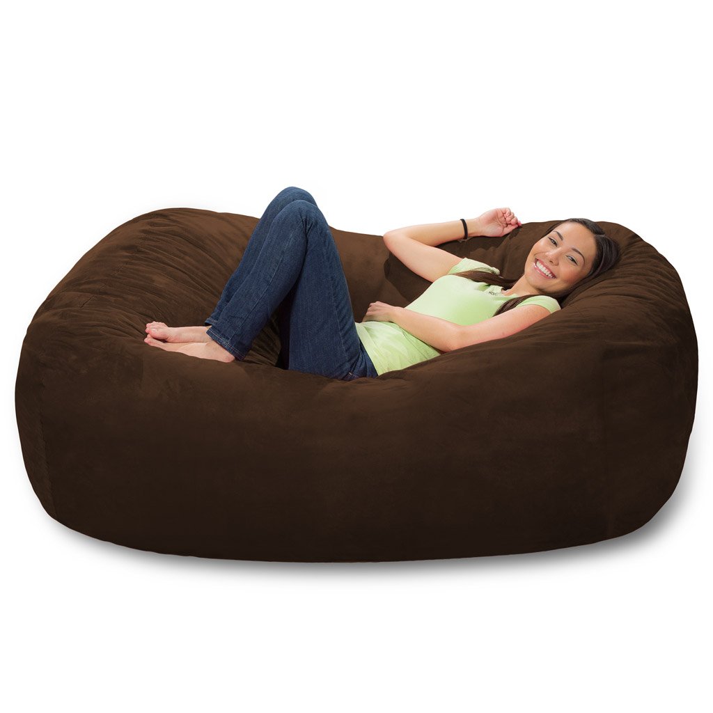 Premium Memory Foam Bean Bag Chair - Ultra Soft Chocolate Micro Suede Cover - Comfortable Lounge Chair for Living Room, Bedroom, Dorm or Game Room - Perfect for Relaxing, Reading & Gaming