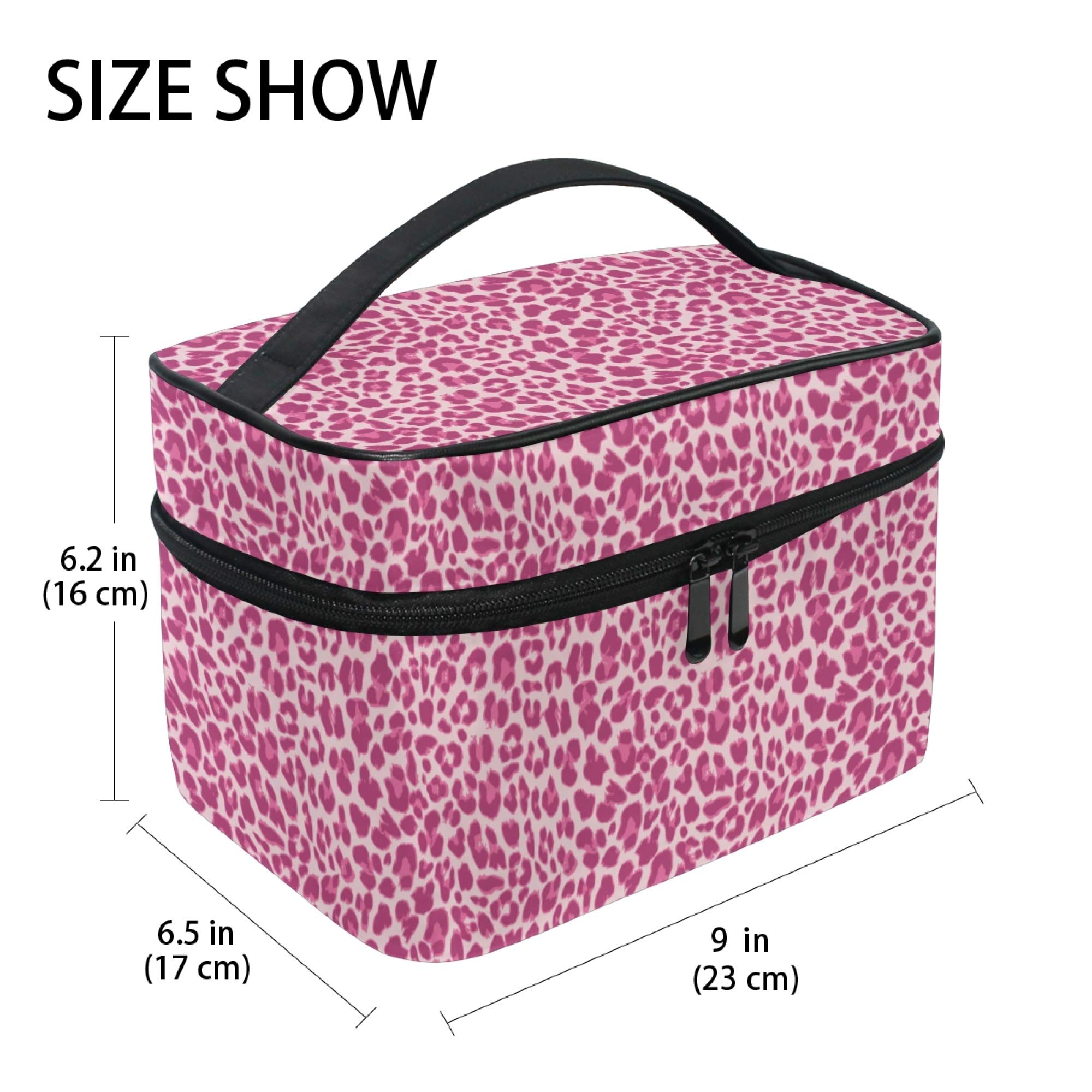 Pink Leopard Makeup Bag for Women - Travel Cosmetic Organizer | Perfect for Toiletries & Beauty Essentials on the Go