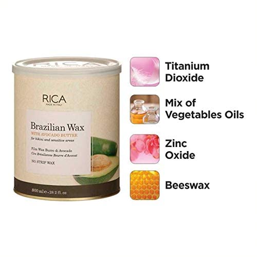 RICA Milk Liposoluble Hard Wax for Women - Sensitive Skin Friendly, 800ml - Painless Hair Removal for Legs, Arms, Bikini & Face at Home