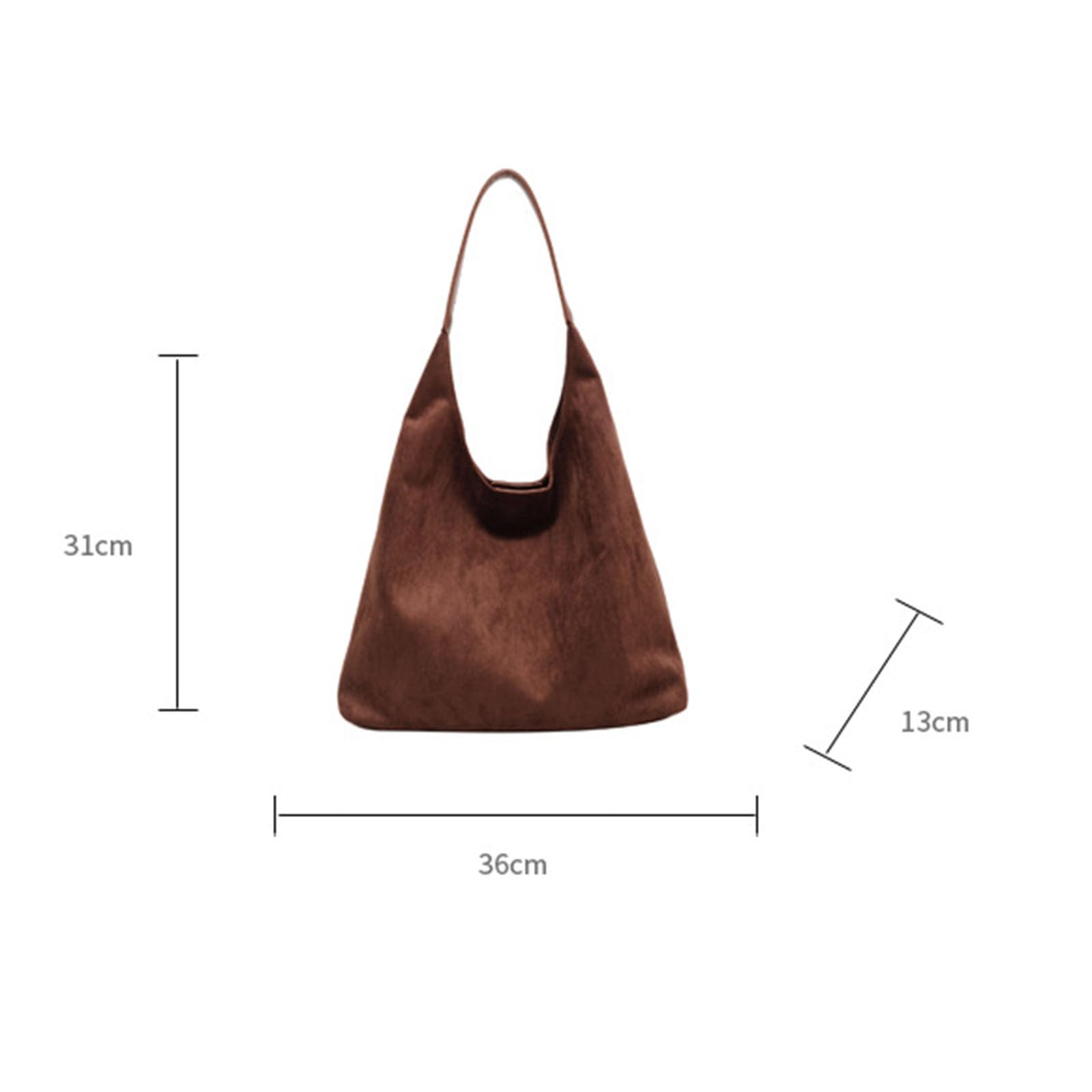 Stylish Brown Suede Hobo Bag for Women - Genuine Leather Slouchy Shoulder Handbag & Tote - Perfect for Work, Travel & Everyday Use