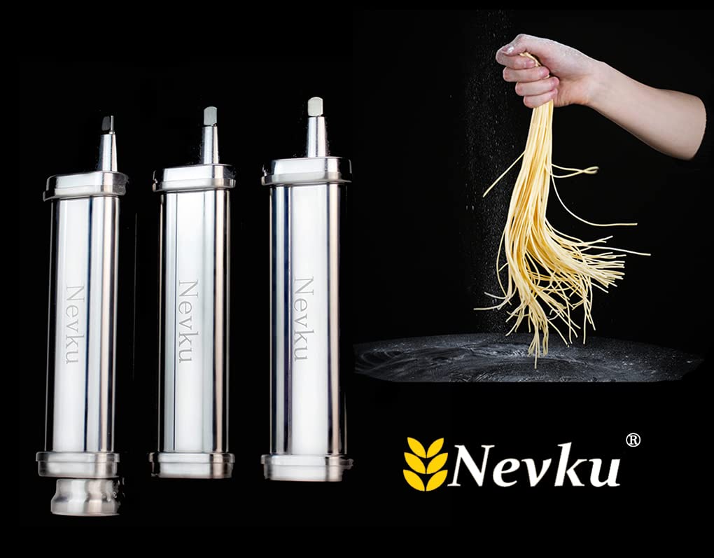 KitchenAid Stand Mixer Pasta Maker Attachments Set - Pasta Sheet Roller, Spaghetti & Fettuccine Cutter | Compatible with All KitchenAid Mixers | Perfect for Homemade Pasta, Italian Dishes & Family Cooking