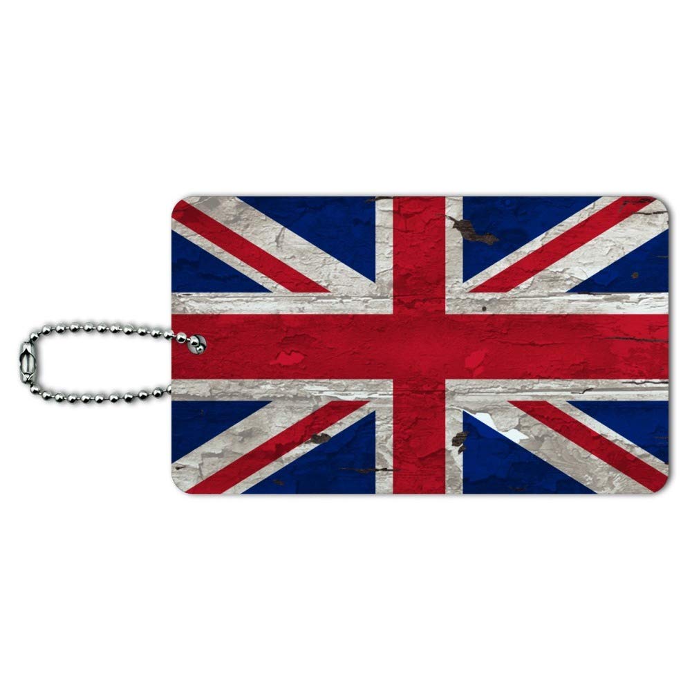 Vintage Distressed British Flag Luggage Tag - UK Themed Carry-On ID Tag for Travel Bags & Suitcases - Perfect for Airports, Vacations & Business Trips