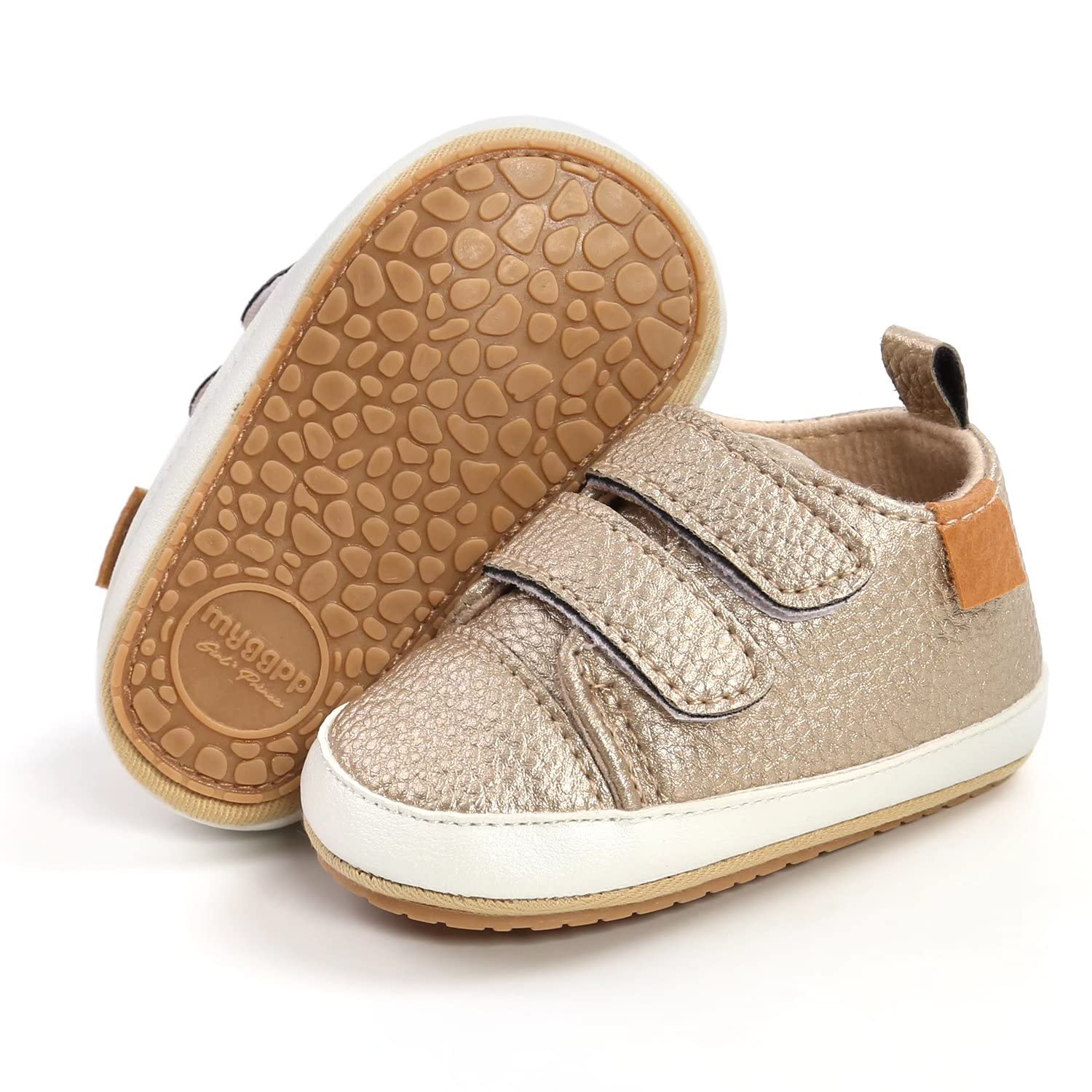 Non-Slip Rubber Sole Baby Boys & Girls High-Top PU Leather Sneakers - First Walking Shoes for Infants, Toddler Crib Shoes, Newborn Loafers | Perfect for Playtime, Daycare & Special Occasions