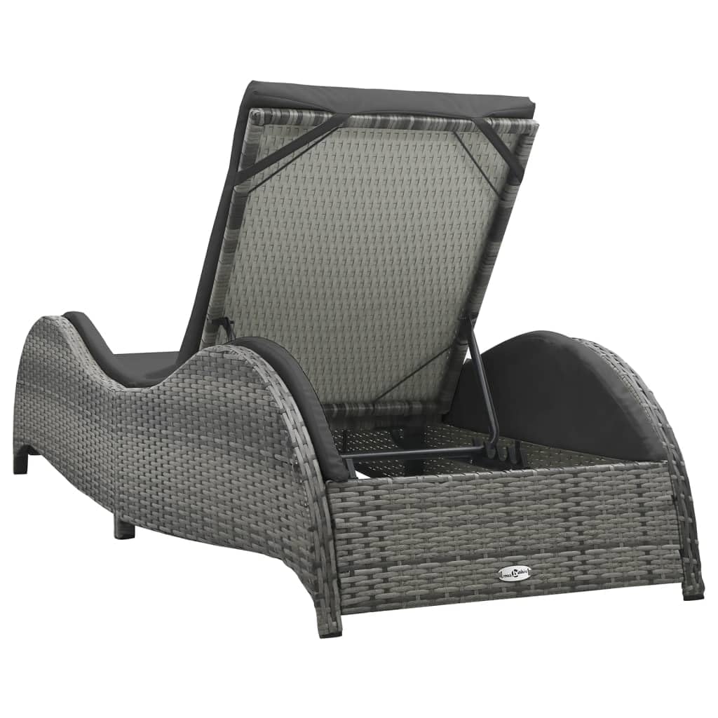 Premium Sun Lounger with Cushion - Durable Poly Rattan in Anthracite (21.7g) - Perfect for Poolside, Beach, Patio & Outdoor Relaxation