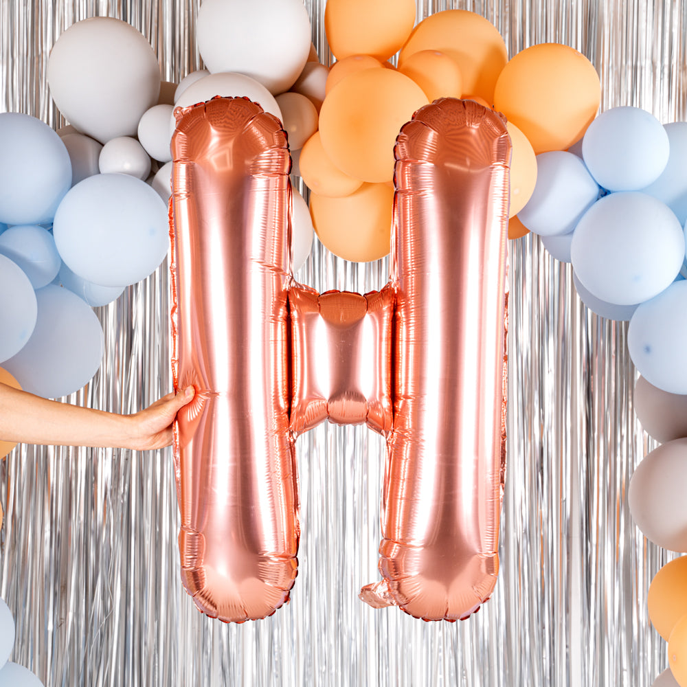Balloonify Rose Gold Mylar Letter H Balloon - 40 Inch Large Foil Alphabet Balloon for Birthday Party Decorations, Wedding, Baby Shower & Anniversary Celebrations