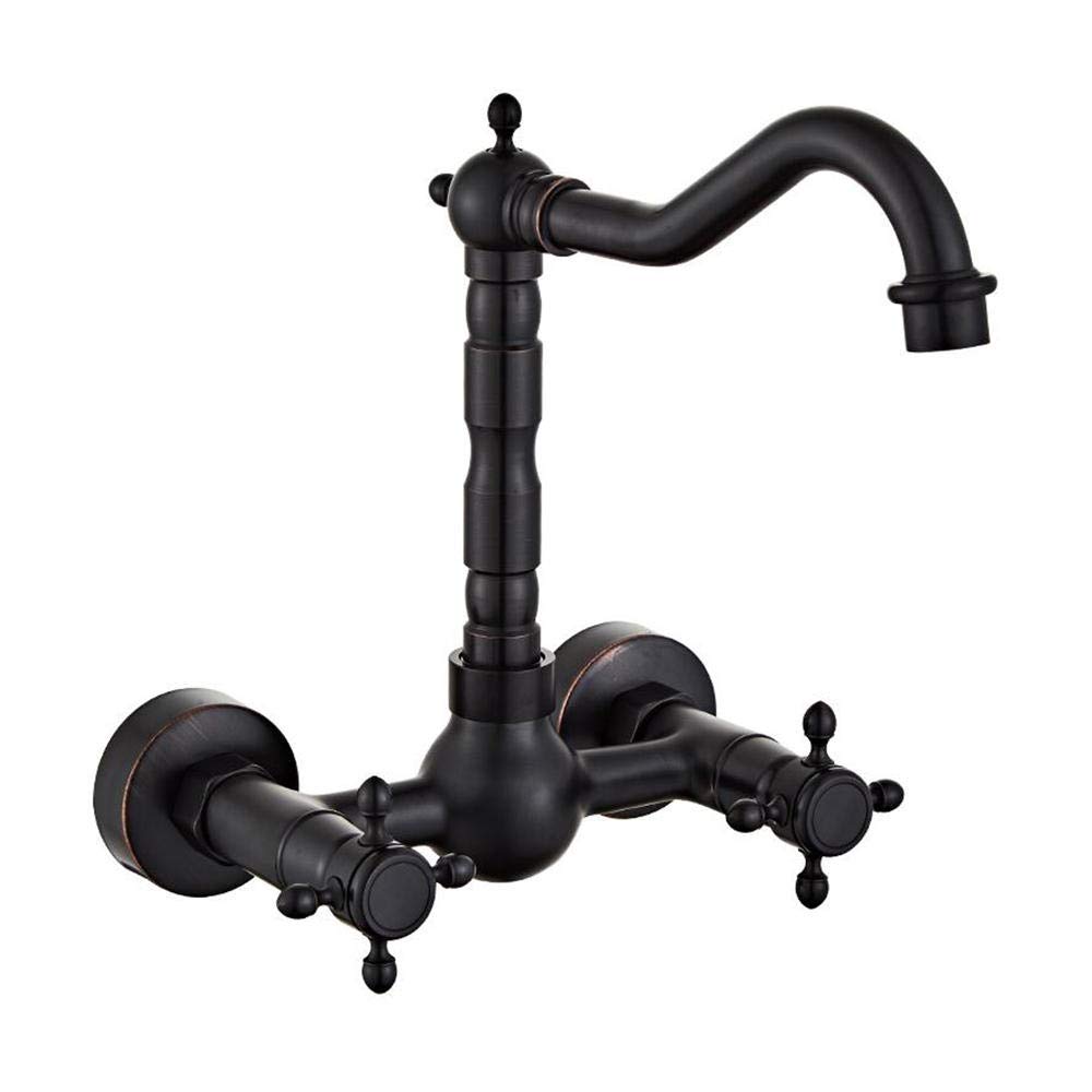 Brass Wall Mount Kitchen Faucet - Hot & Cold Water Rotating Tap for Sink, Washbasin & Bathroom | Perfect for Modern Homes, Restaurants & Commercial Spaces