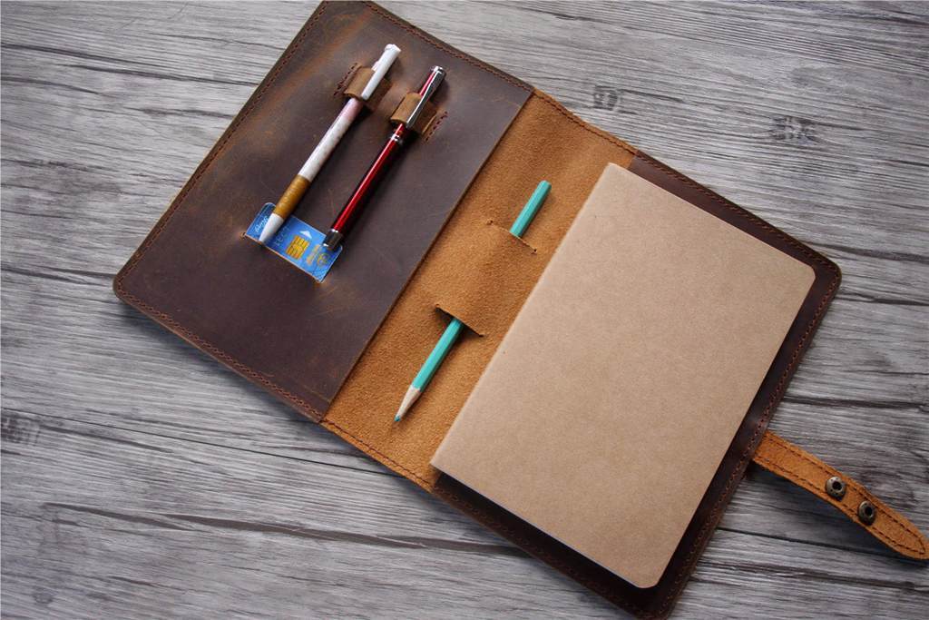 Personalized Leather Journal Cover - Custom Notebook Case for Women & Men - Perfect for Travel, Work & Daily Writing
