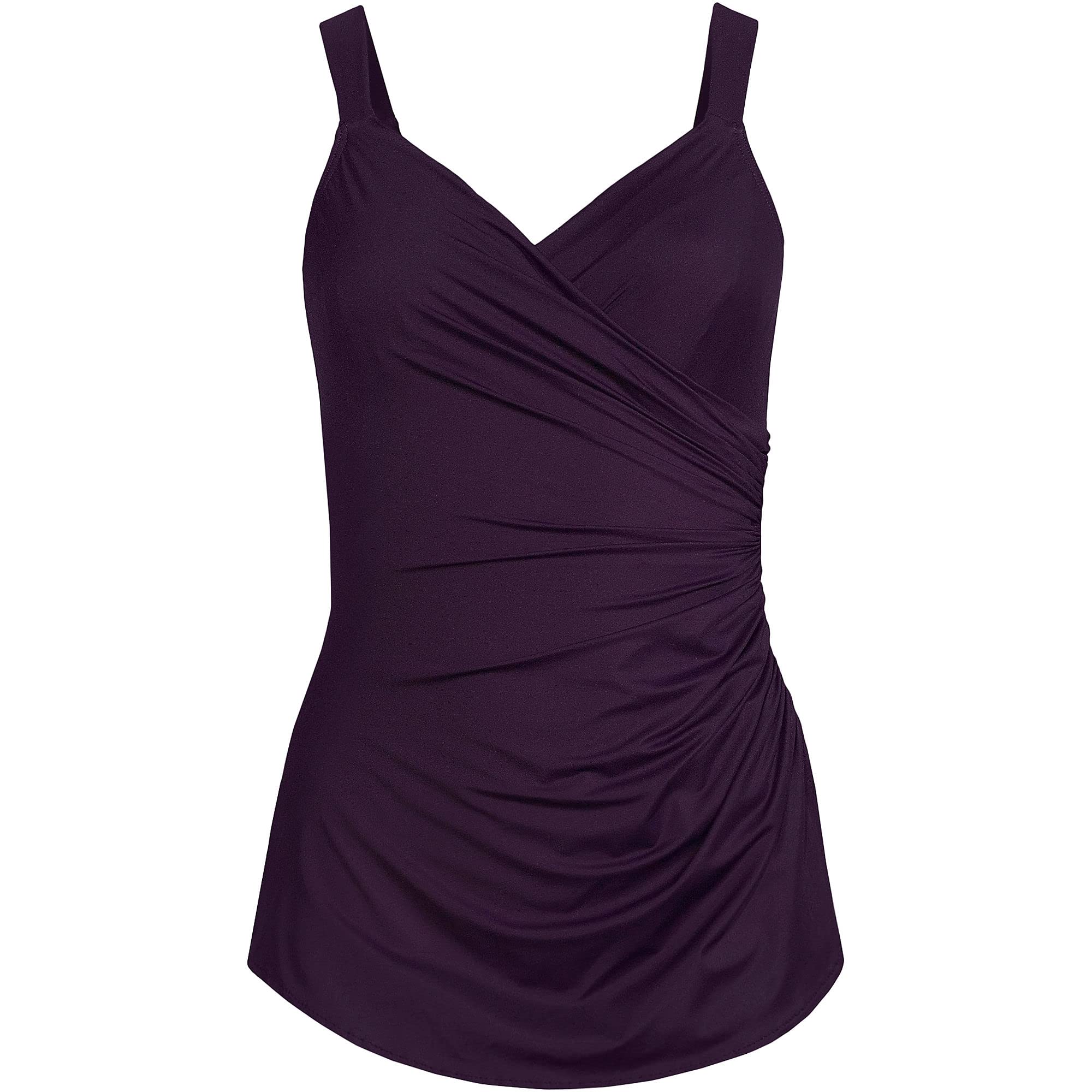 Lands' End Women's Tummy Control Swimsuit - Chlorine Resistant One Piece Bathing Suit with Skirt | Perfect for Beach Vacations, Pool Parties & Water Aerobics