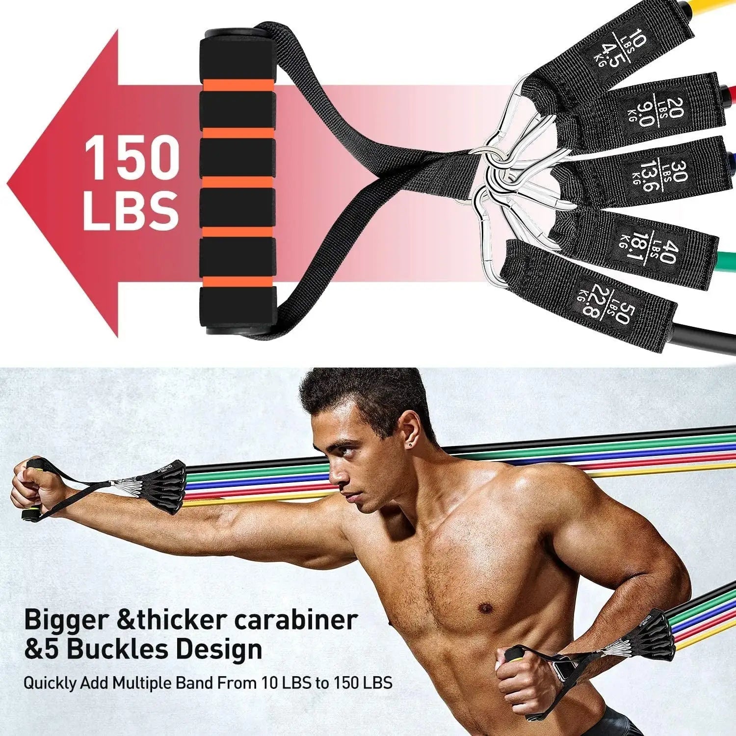 ToneTrainer Resistance Bands Set - Professional Workout Bands for Home Gym, Physical Therapy & Muscle Training - Perfect for Strength Exercises, Yoga, and Fitness Enthusiasts