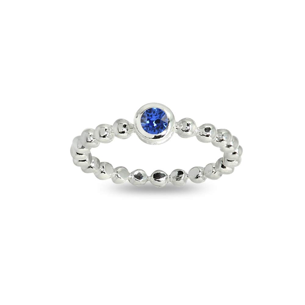 Sterling Silver Stack Ring with Crystals for Women - Elegant & Stylish Jewelry for Parties