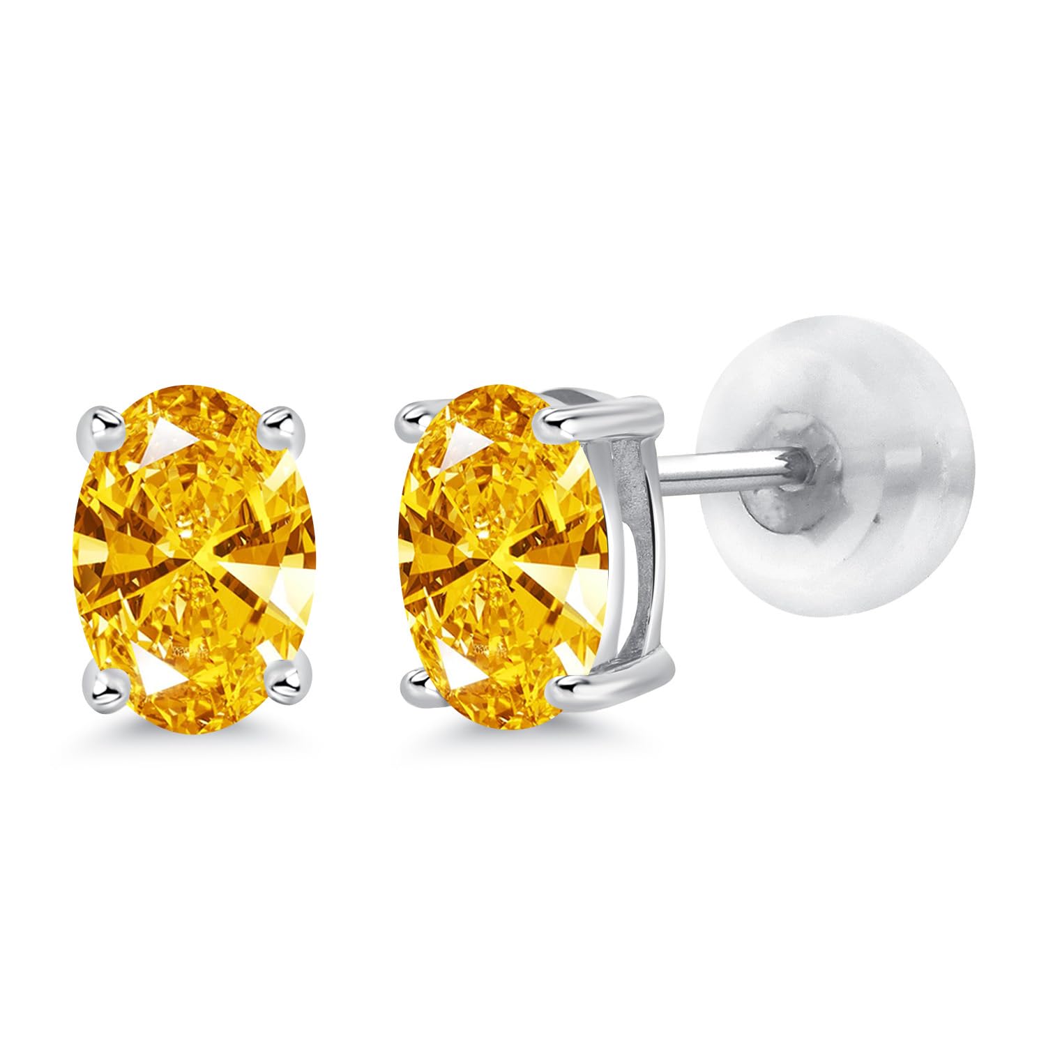 14K Gold Oval Gemstone Birthstone Stud Earrings for Women & Men | 6x4mm Oval Cut | Fine Jewelry Gifts for Mom, Wife, Her | Perfect for Birthdays, Anniversaries & Special Occasions