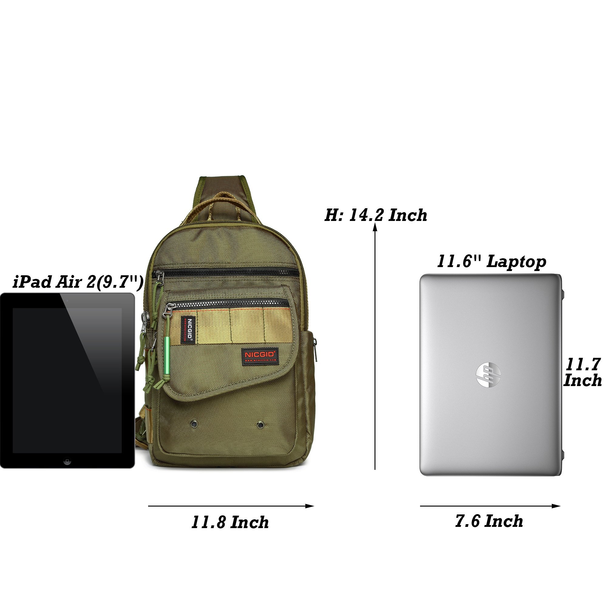NICGID Sling Backpack for Men & Women - Crossbody Chest Bag for Travel & Outdoor