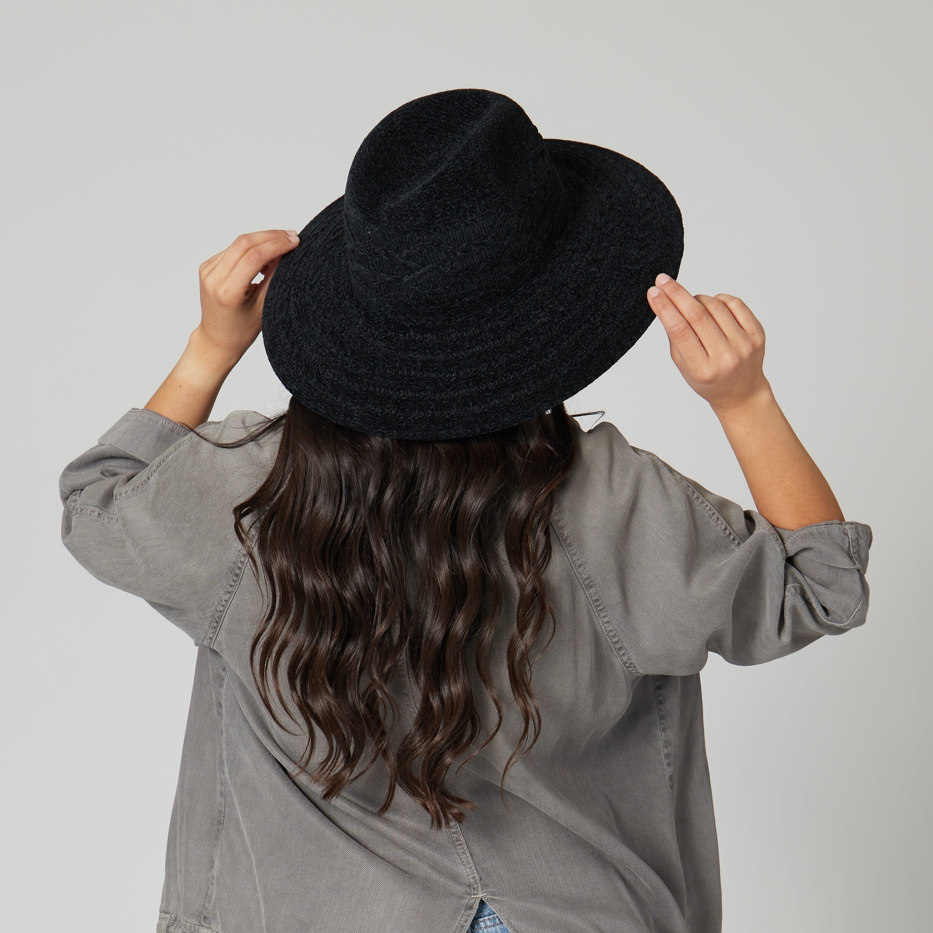 Nellie Machine Knit Fedora Hat with Cable Knit Pattern - Stylish Winter Beanie for Women, Perfect for Outdoor Activities & Fashion Accessories (KNH1509)