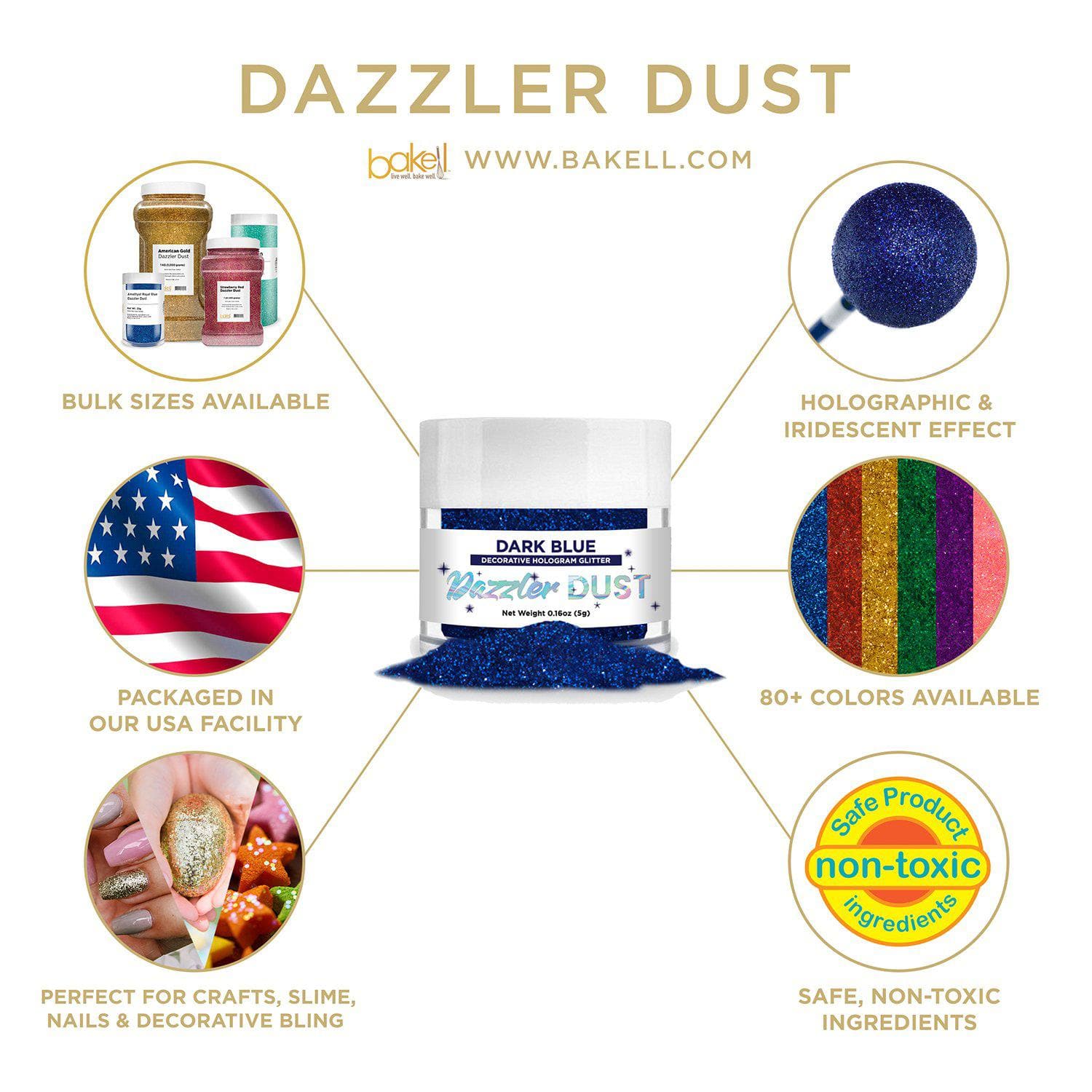 Premium Dark Blue Glitter for Crafts & Decorations | Dazzler Dust® | Perfect for DIY Projects, Scrapbooking, and Home Decor
