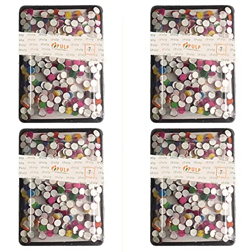 iPULP INTERNATIONAL - 7-Piece Multicolor Plain/Dibbi Bindi Set (Pack of 4) - Velvet Sticker Bindis for Girls & Women - Perfect for Festivals, Weddings & Daily Wear