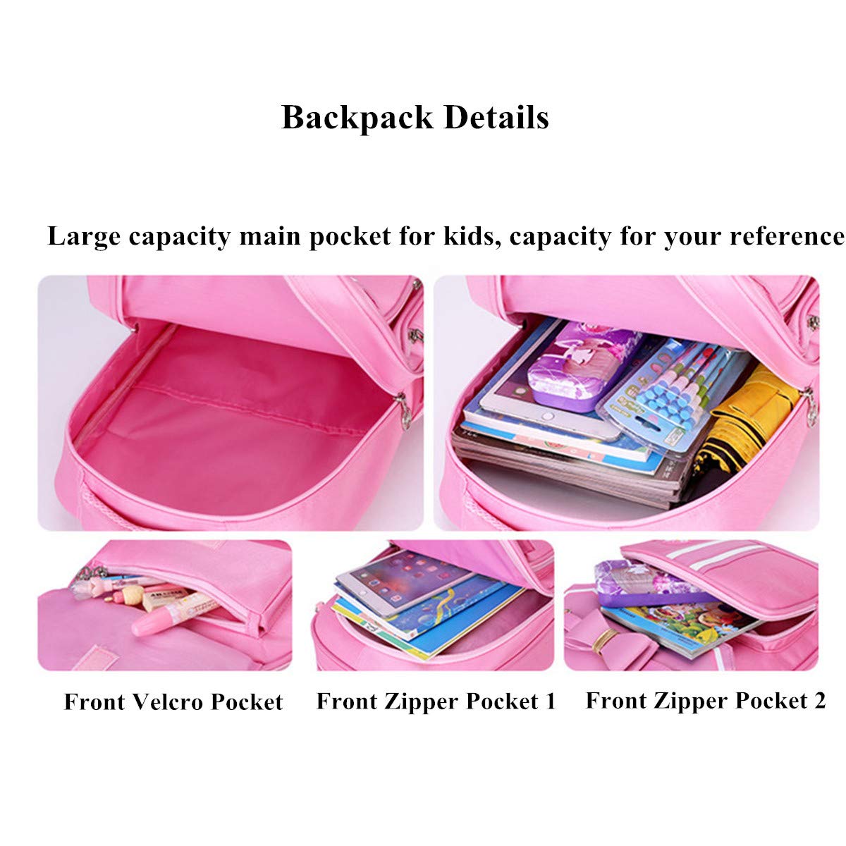 Cute Bowknot Rolling Backpack for Girls - Pink Wheeled School Backpack with 2 Wheels, Lightweight Carry-on Luggage for Travel, School & Daily Use