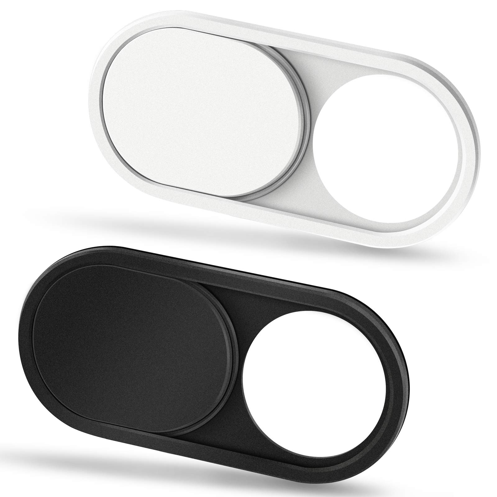CloudValley Ultra-Thin Webcam Cover (0.023Inch) - 2 Pack Black & White Camera Privacy Sliders for MacBook Air/Pro, iMac, PC Laptops, iPad & iPhone 8/7/6 - Perfect for Video Calls, Online Meetings & Privacy Protection