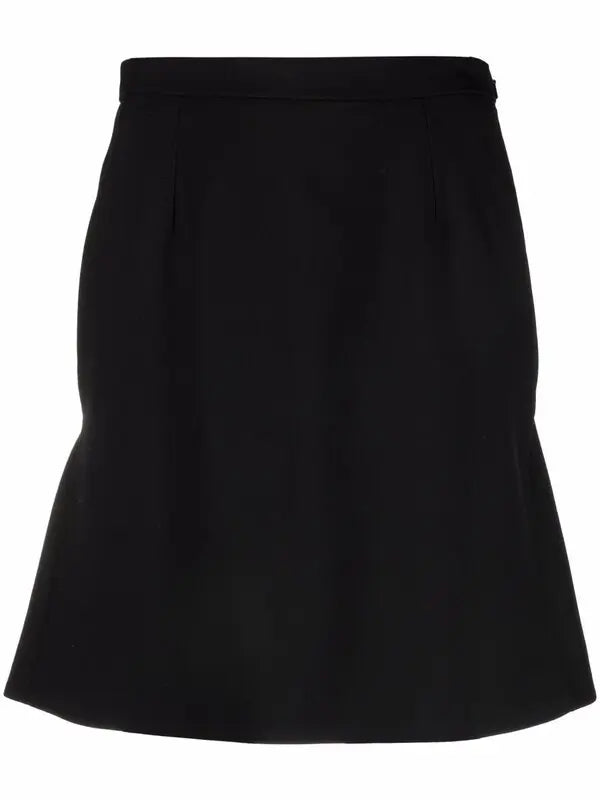Alexander McQueen High Waisted Ruffle Hem Mini Skirt - Women's Fashion A-Line Pleated Party Skirt for Night Out, Date Night & Special Occasions