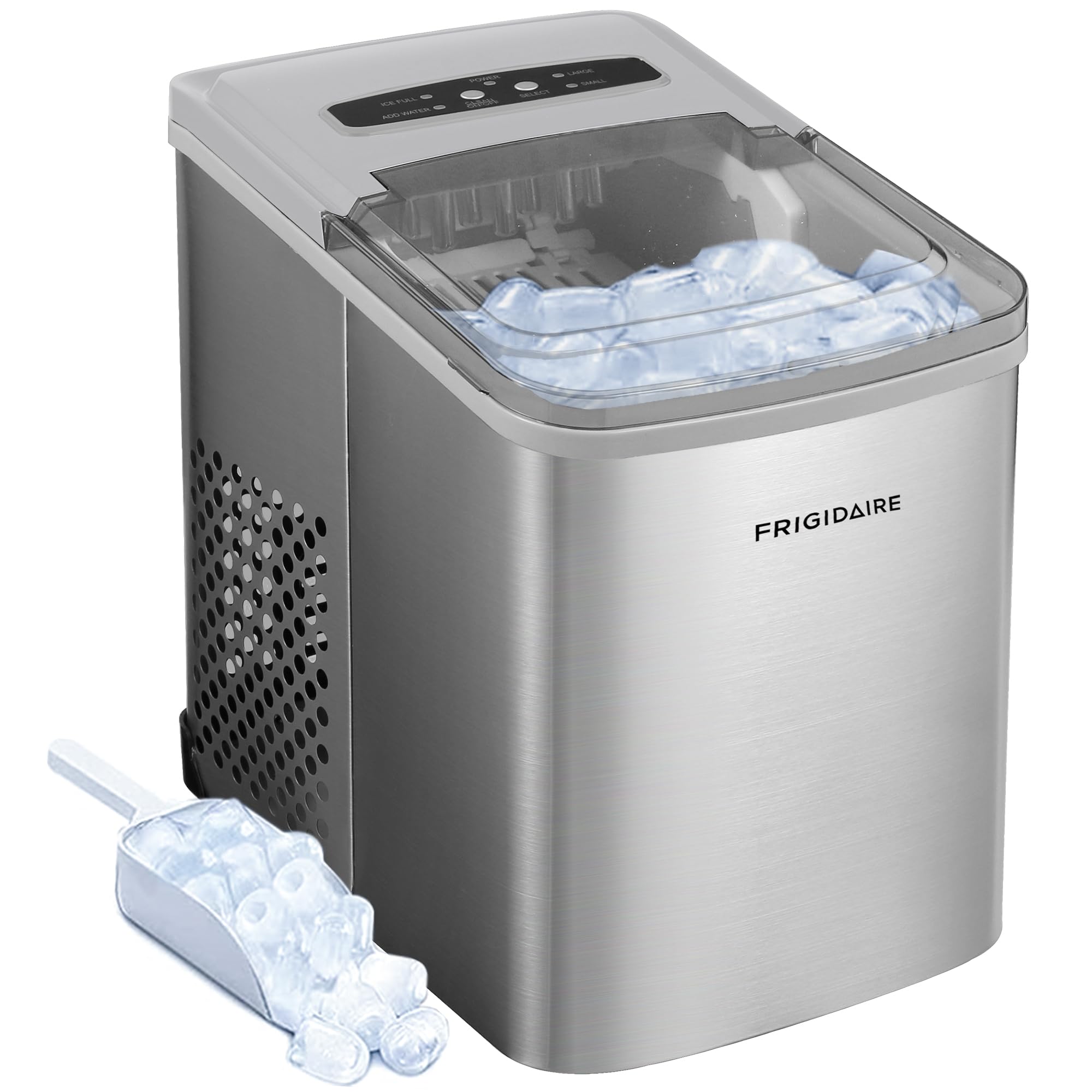 Frigidaire EFIC117-SS 26 lb Portable Ice Maker Machine - Stainless Steel Countertop Ice Maker Produces 26 Pounds Daily - Perfect for Home, Office, Parties & Outdoor Events