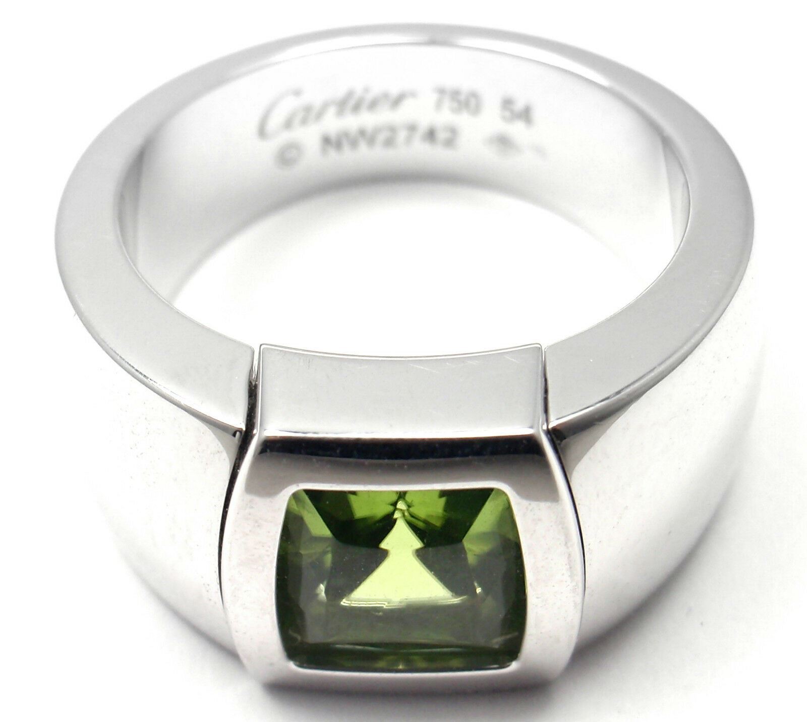 Authentic Cartier La Dona 18k White Gold Peridot Ring with Box & Certificate - Luxury Jewelry for Women, Perfect for Anniversaries, Weddings & Special Occasions