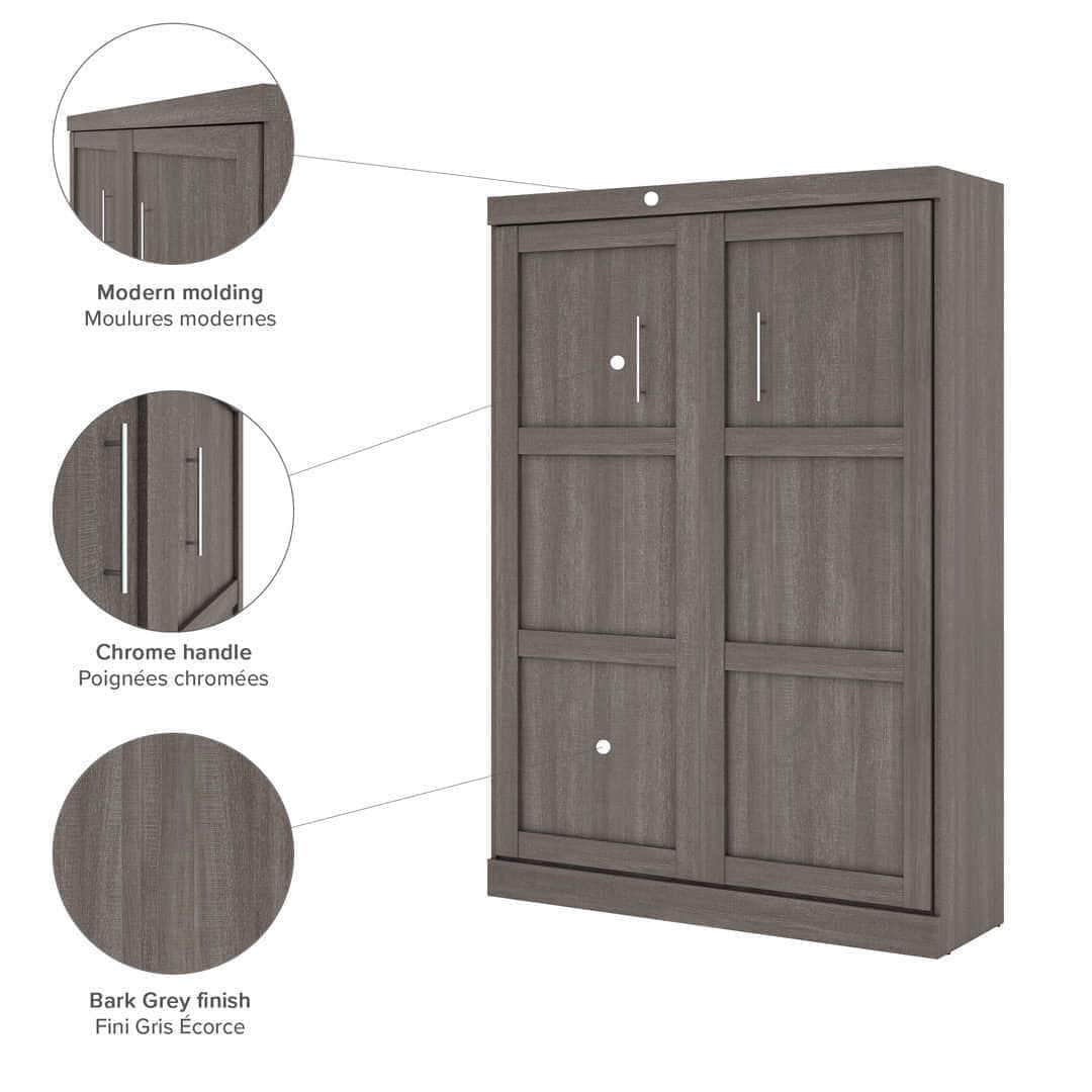 Pur Full Size Murphy Wall Bed with 7 Color Options - Space-Saving Wall Bed for Small Apartments, Guest Rooms & Home Offices