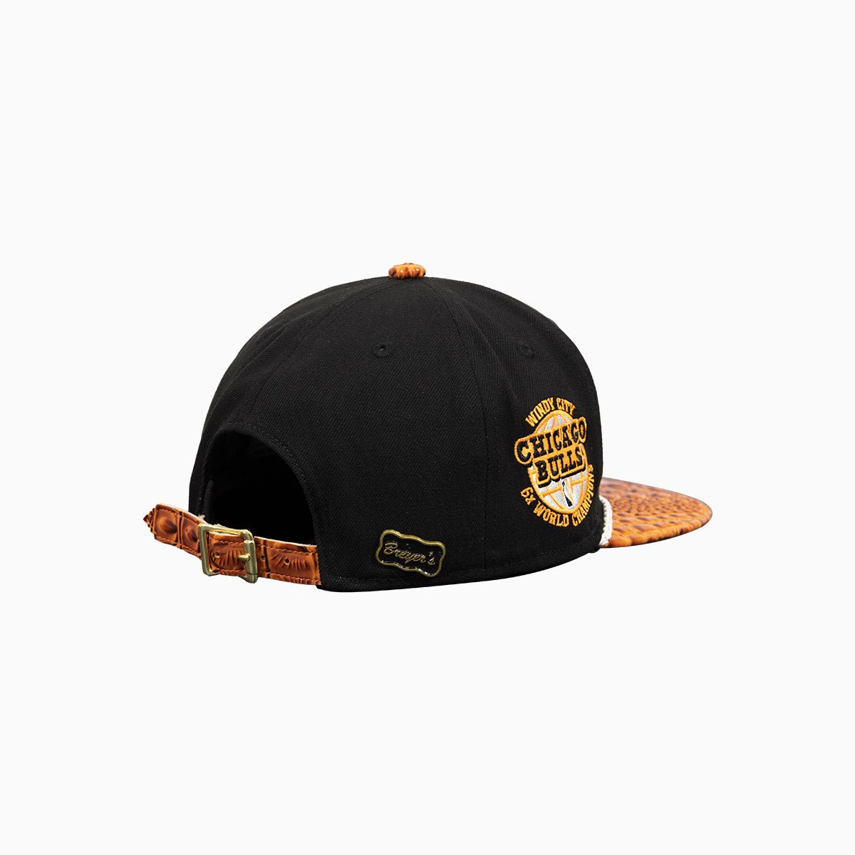Breyer's Buck 50 Chicago Bulls Snapback Hat with Genuine Leather Visor - Perfect for Basketball Games, Streetwear Fashion & Sports Fans