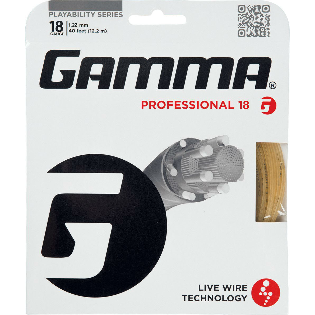 Gamma Live Wire Professional 18/1.22 Tennis String (Natural) - Premium Performance for Competitive Players - Perfect for Tournaments & Advanced Play