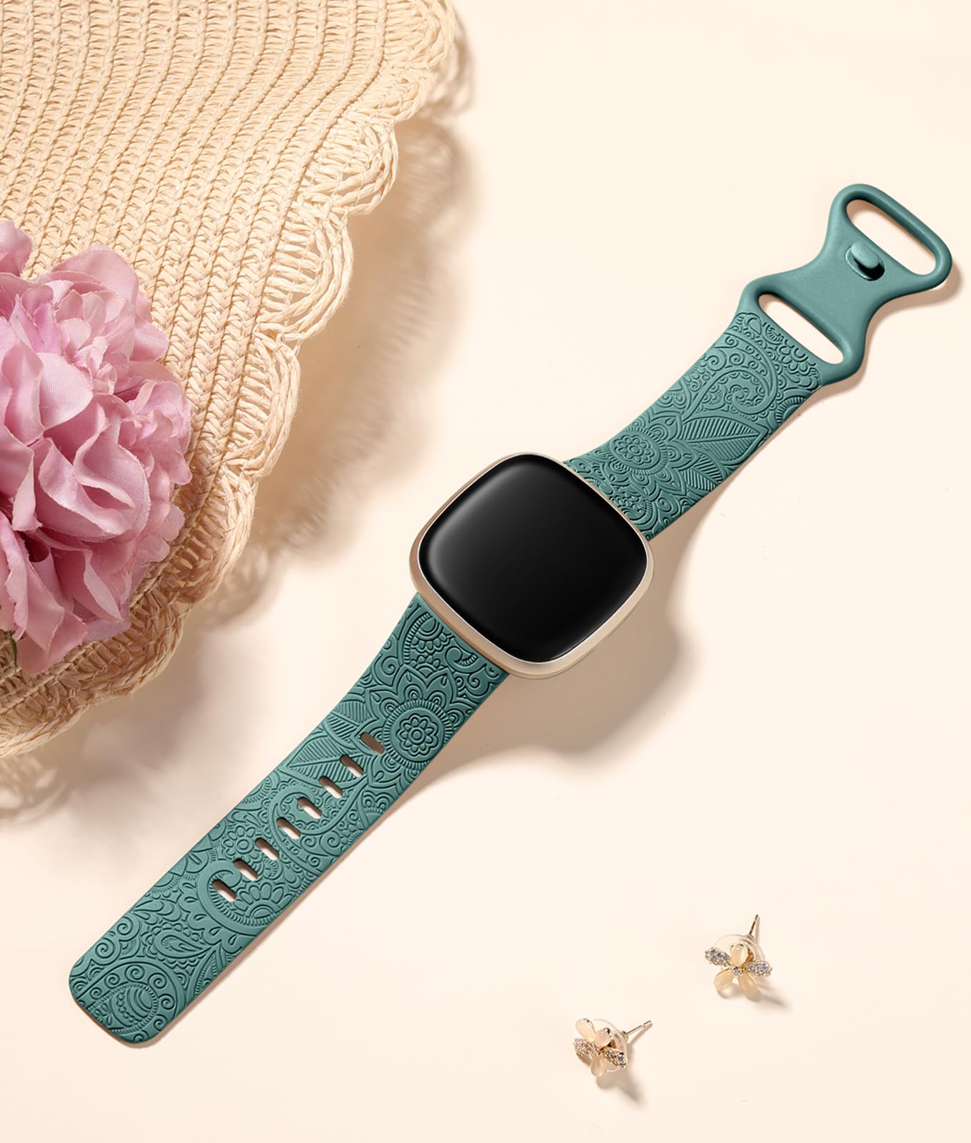 Odbeai Replacement Bands Compatible with Fitbit Versa 4/Versa 3/Sense 2/Sense - Soft Floral Boho Strap for Women, Cute Fancy Watch Accessories | Perfect for Workouts, Yoga, and Everyday Fashion Wear