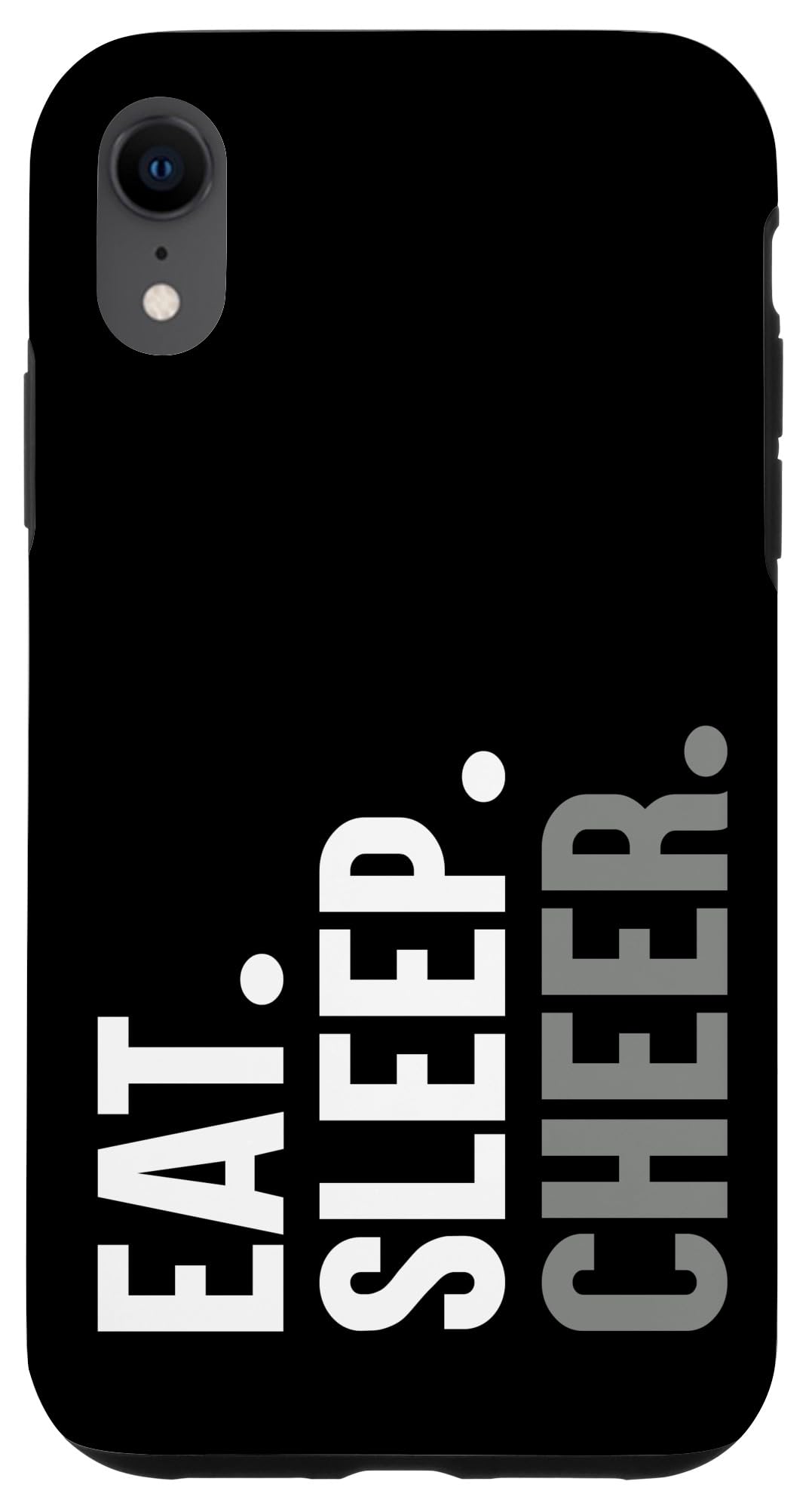 iPhone XR Case - Eat Sleep Cheer Repeat Cheerleader Design - Durable Protective Phone Cover for Cheerleading Fans - Perfect for Games, Practice & School Spirit