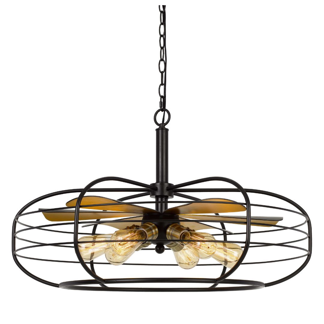 Margo 60W X 6 Light Bulb Modern Metal Chandelier - Elegant Dining Room Lighting Fixture for Home Decor