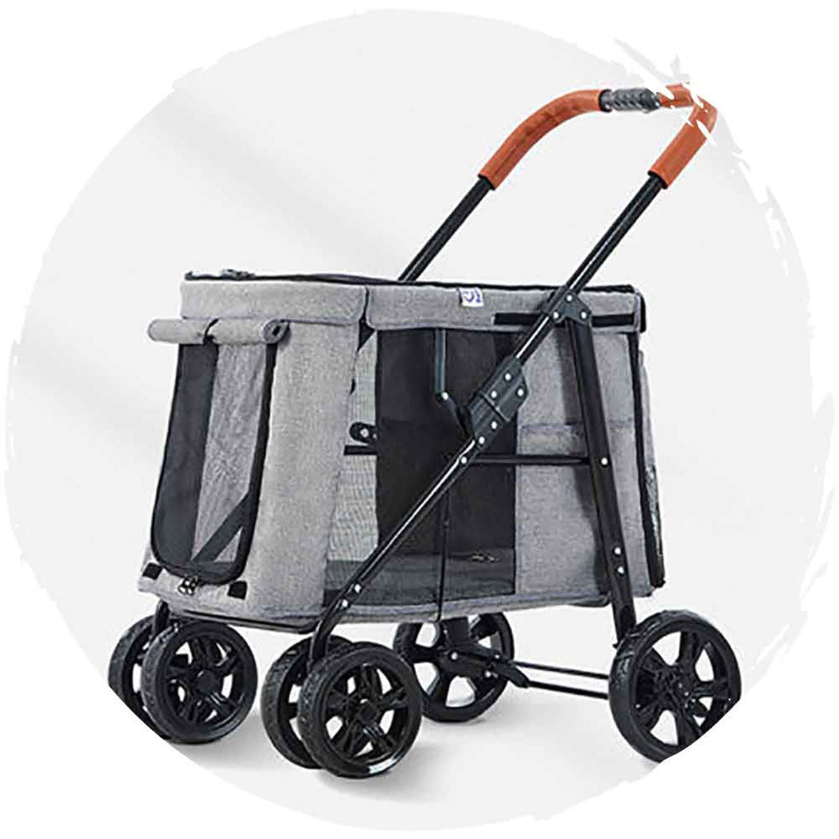 BELLO Fashion Foldable Dog Stroller for Large Dogs Up to 30kg - Lightweight Pet Carrier for Travel, Shopping & Outdoor Adventures