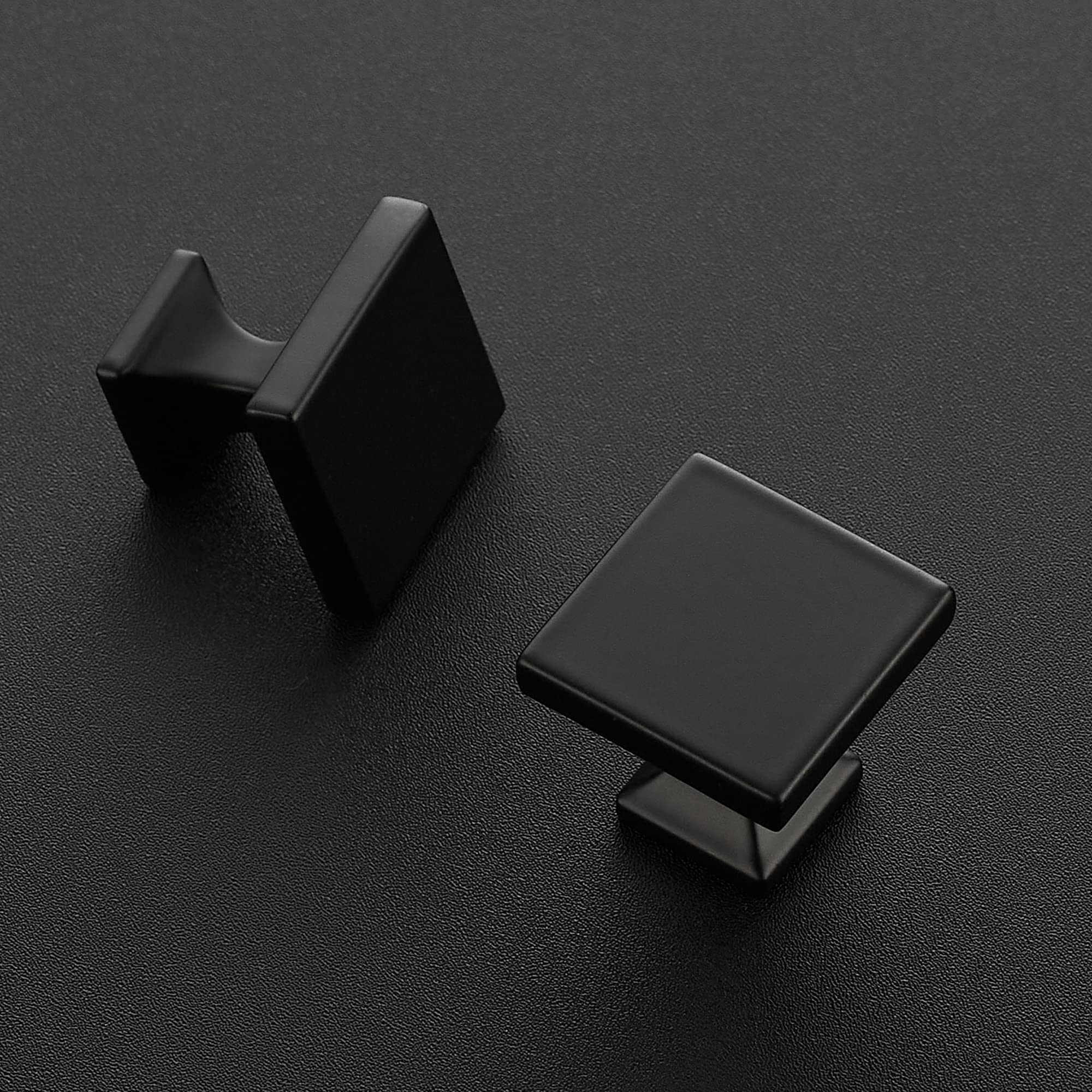 15 Pack Matte Black Square Cabinet Knobs - Home Expert Kitchen & Dresser Drawer Pulls - Durable Hardware for Cabinets, Wardrobes & Furniture (Ideal for Modern Kitchen & Bathroom Renovation)